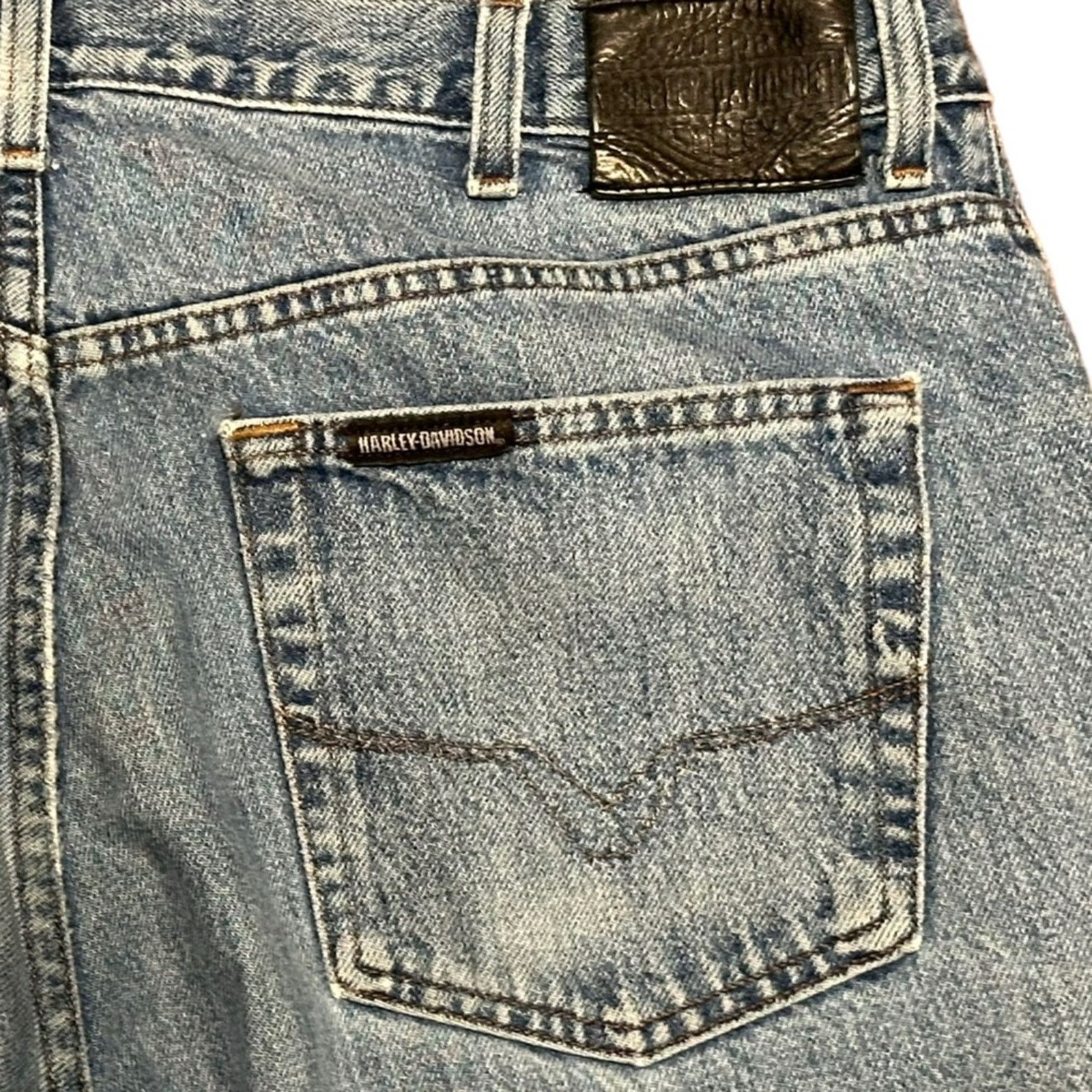 Harley Davidson Men's 38 x 34 Distressed Jeans 100% Cotton