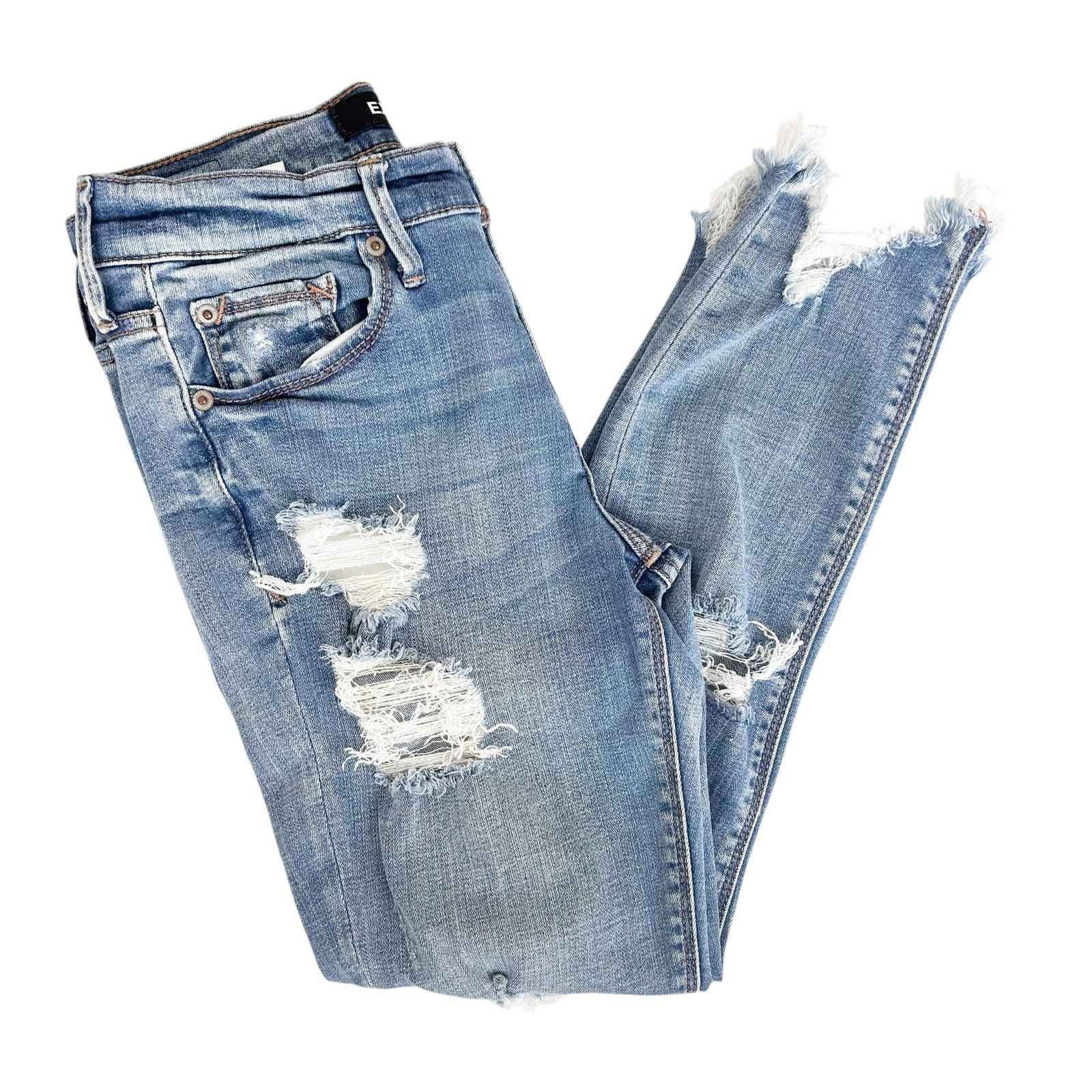 Express Express Distressed Mid Rise Ankle Legging Jeans Sz 2S Size 26" / US 2 / IT 38 - 7 Thumbnail