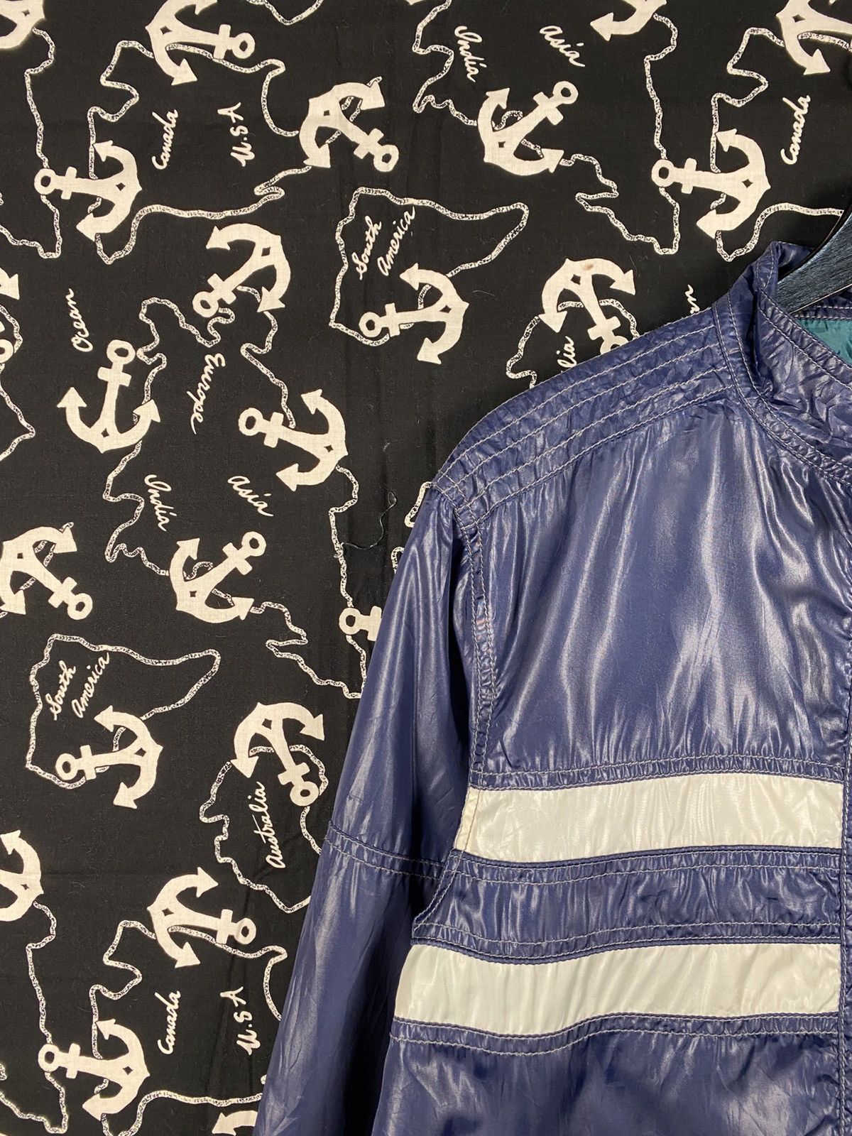 Vintage Vintage BALL Nylon Racing Jacket Blue Reflective Stripe Size US L / EU 52-54 / 3 - 11 Thumbnail