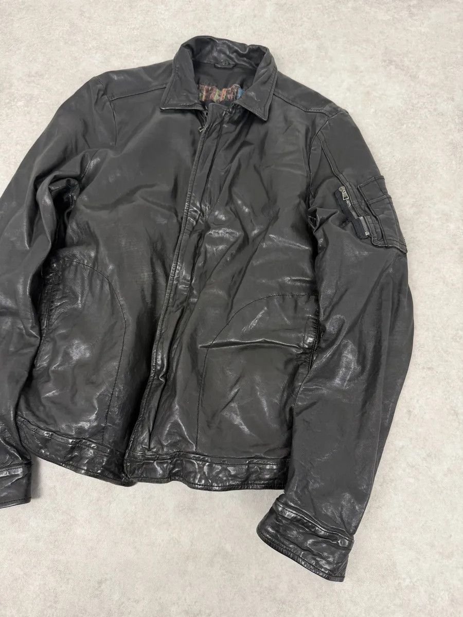 Giorgio Brato 2000s Giorgio Brato Black Avant-Garde Leather Jacket Size US M / EU 48-50 / 2 - 7 Thumbnail