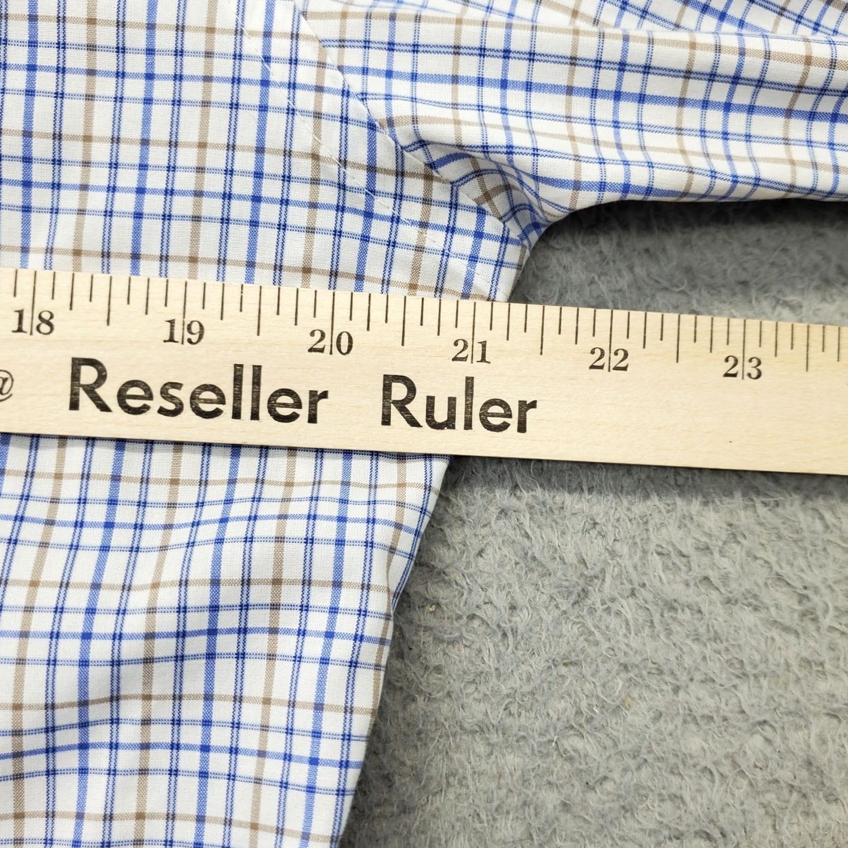 Jos. A. Bank Jos. A. Bank Dress Shirt Men 15.5 Multi Check Tailored Fit Long Sleeve Button Up Shirt Size 42R - 5 Thumbnail