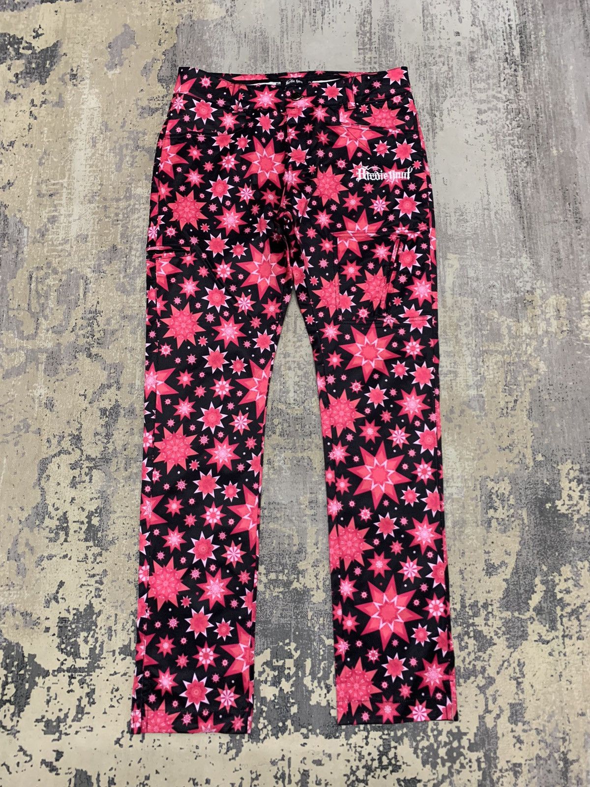 image of Hysteric Glamour x If Six Was Nine Birdie Hunt Star Full Print Pants Hysteric Style in Black/Pink (