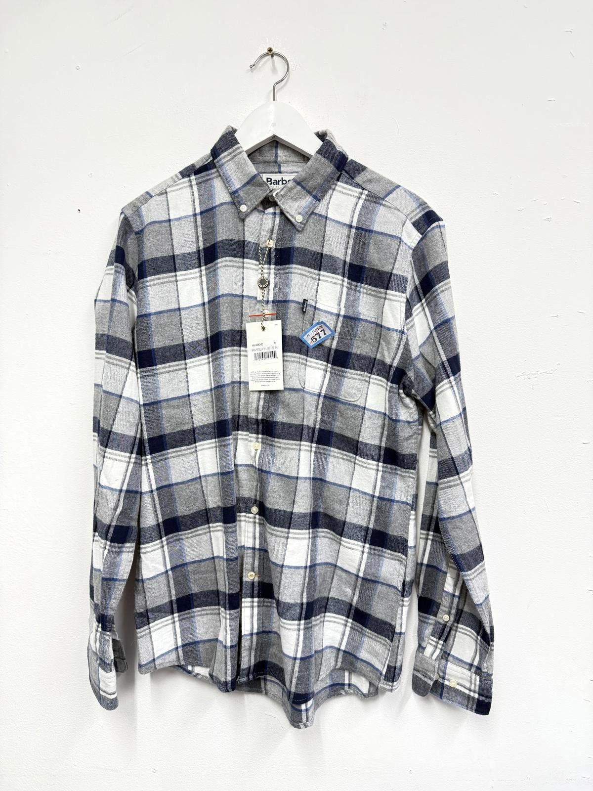 Barbour Barbour Men's Blue and Grey Check Button-Up Shirt Size US M / EU 48-50 / 2 - 1 Thumbnail