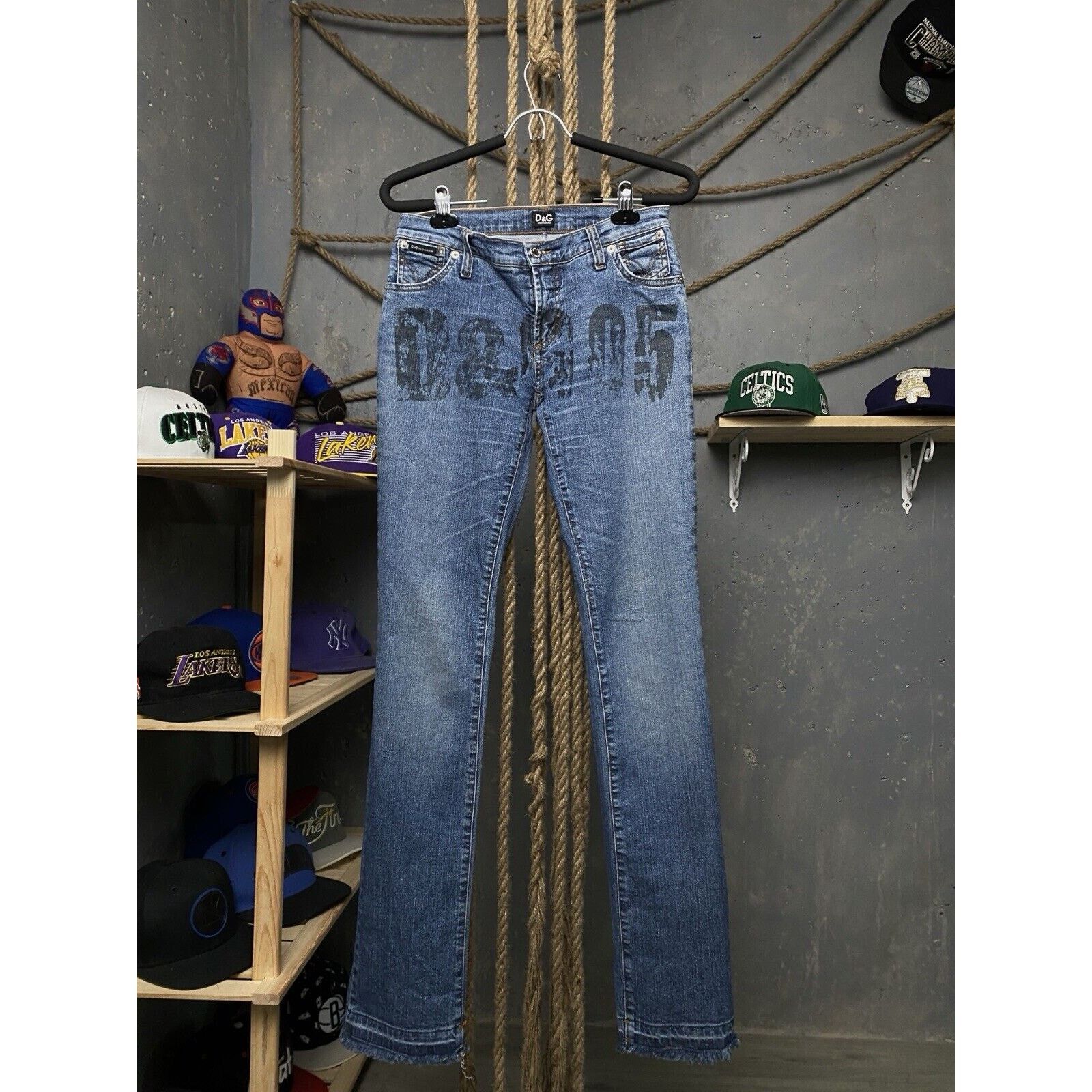 DOLCE &GABBANA クラッシュデニム ゴールドロゴ 44 Y2K Designer