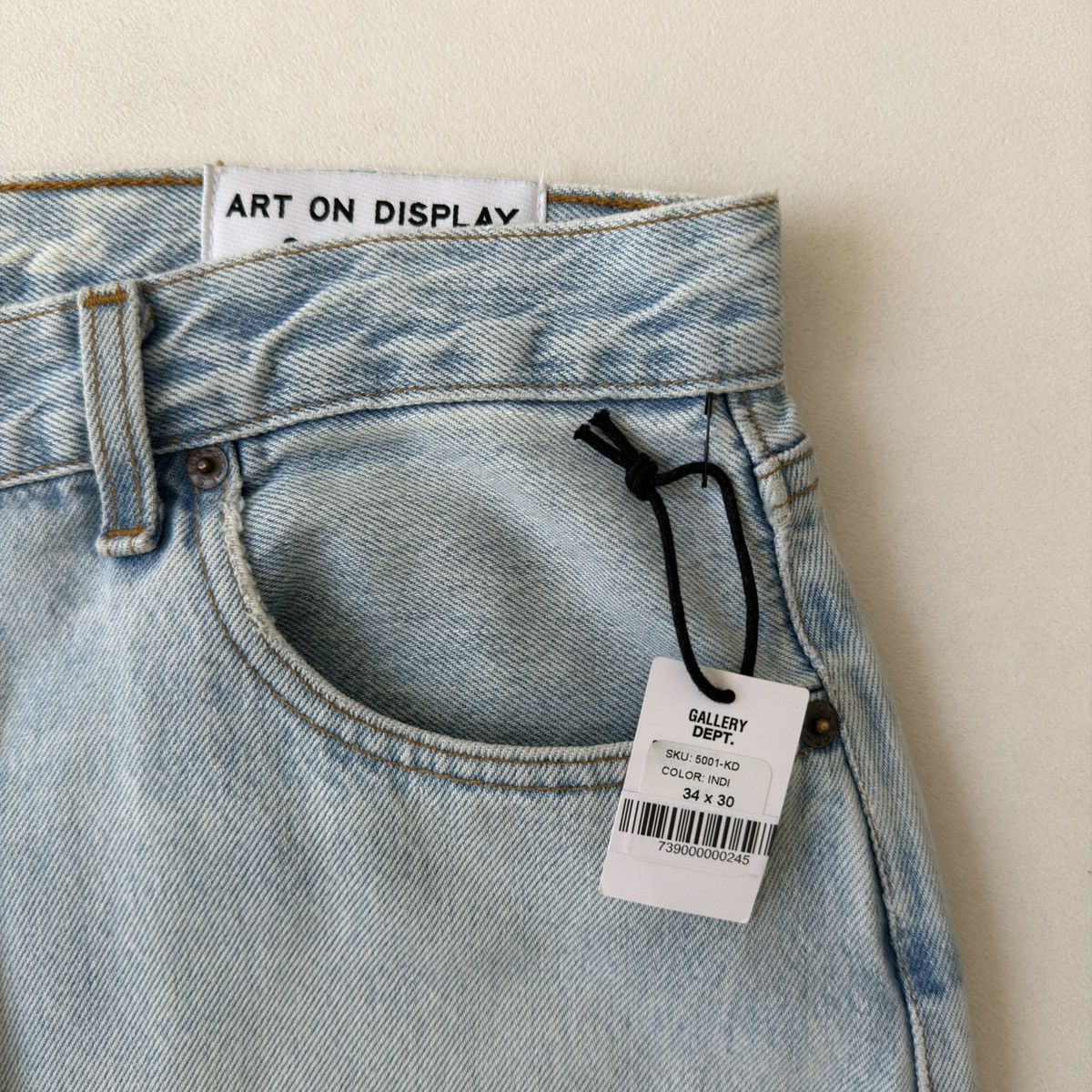 Gallery Dept. Ken 5001 Reworked Washed Blue Jeans Size US 34 / EU 50 - 11 Thumbnail