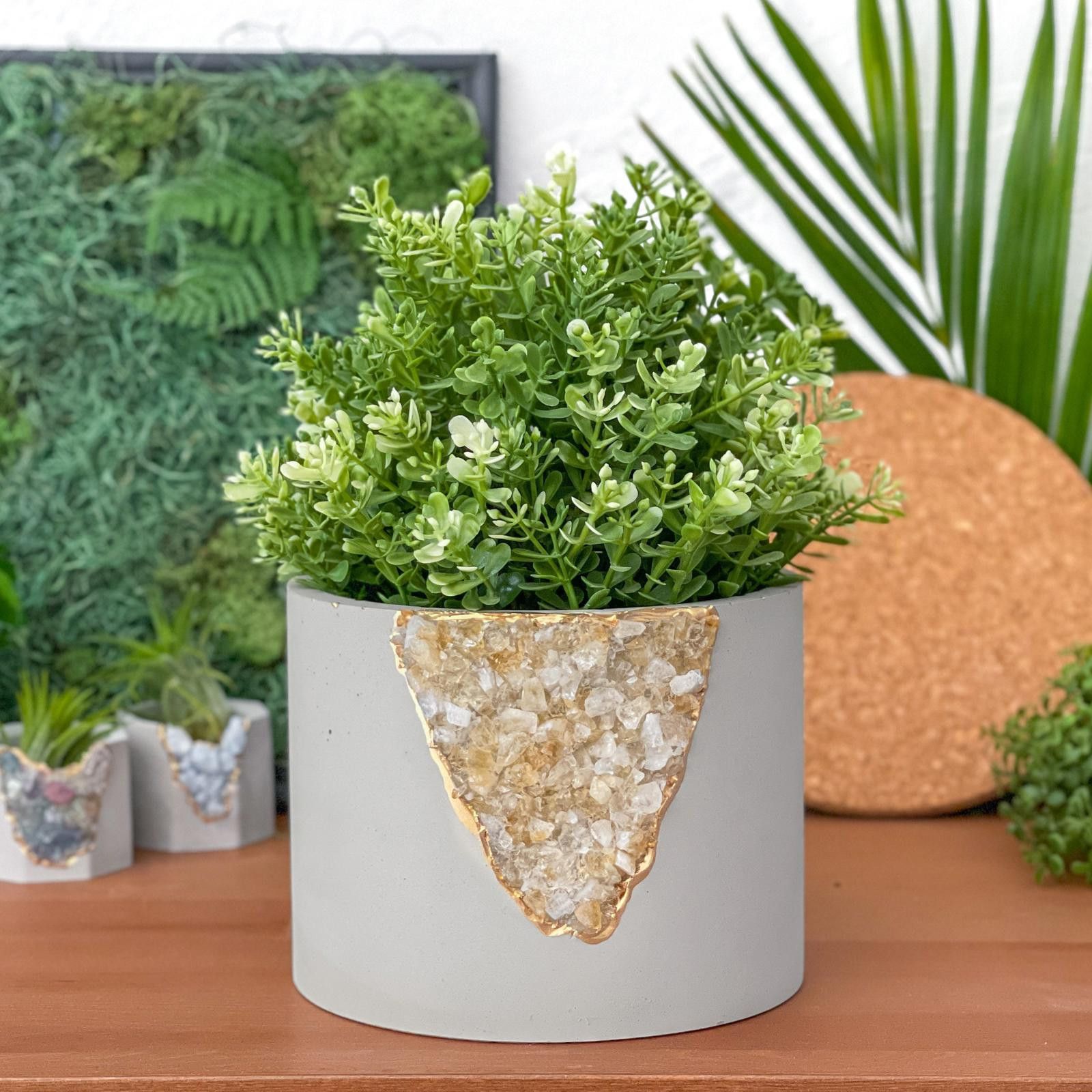 Other Large Planter, Big Geode Citrine Crystal LOVER Planter Pot Size ONE SIZE - 2 Thumbnail