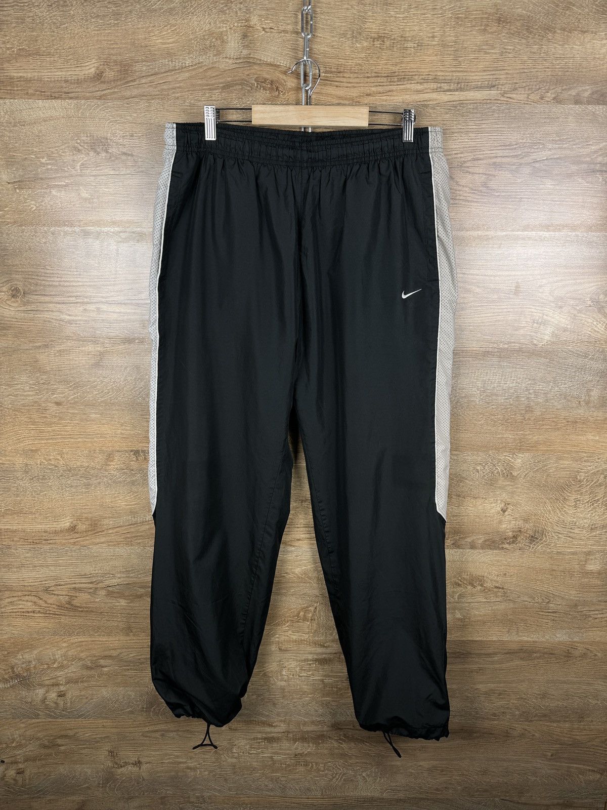 Nike × Vintage Mens Vintage Nike black drill pants sweatpants swoosh y2k Size US 36 / EU 52 - 1 Thumbnail