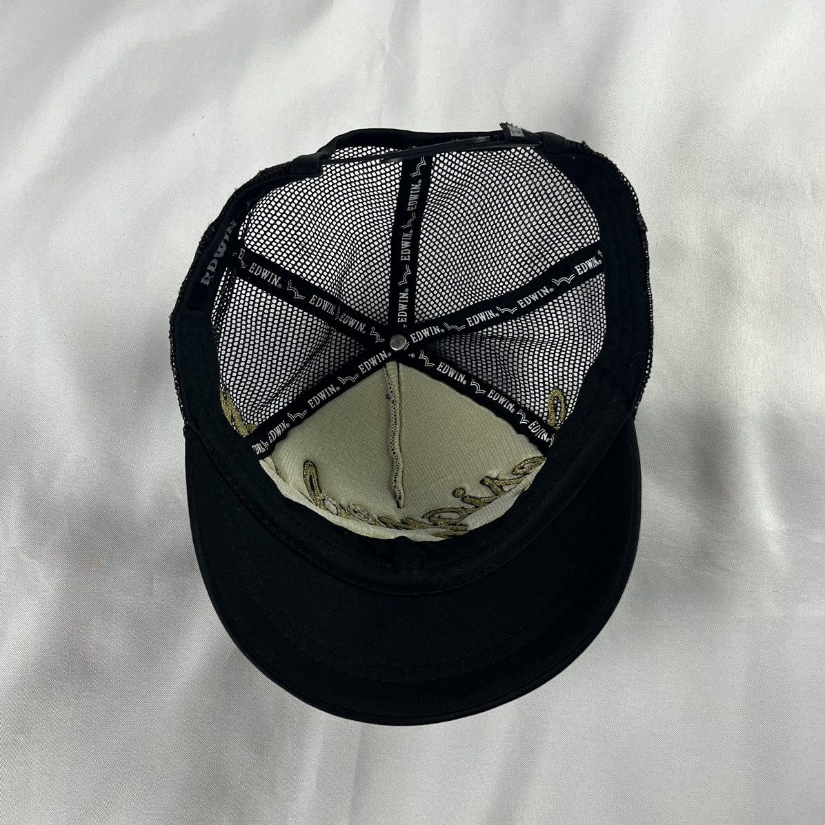 Edwin × Japanese Brand Edwin Japan Y2K Hat Mesh Trucker Black Chainstitching Size ONE SIZE - 3 Thumbnail