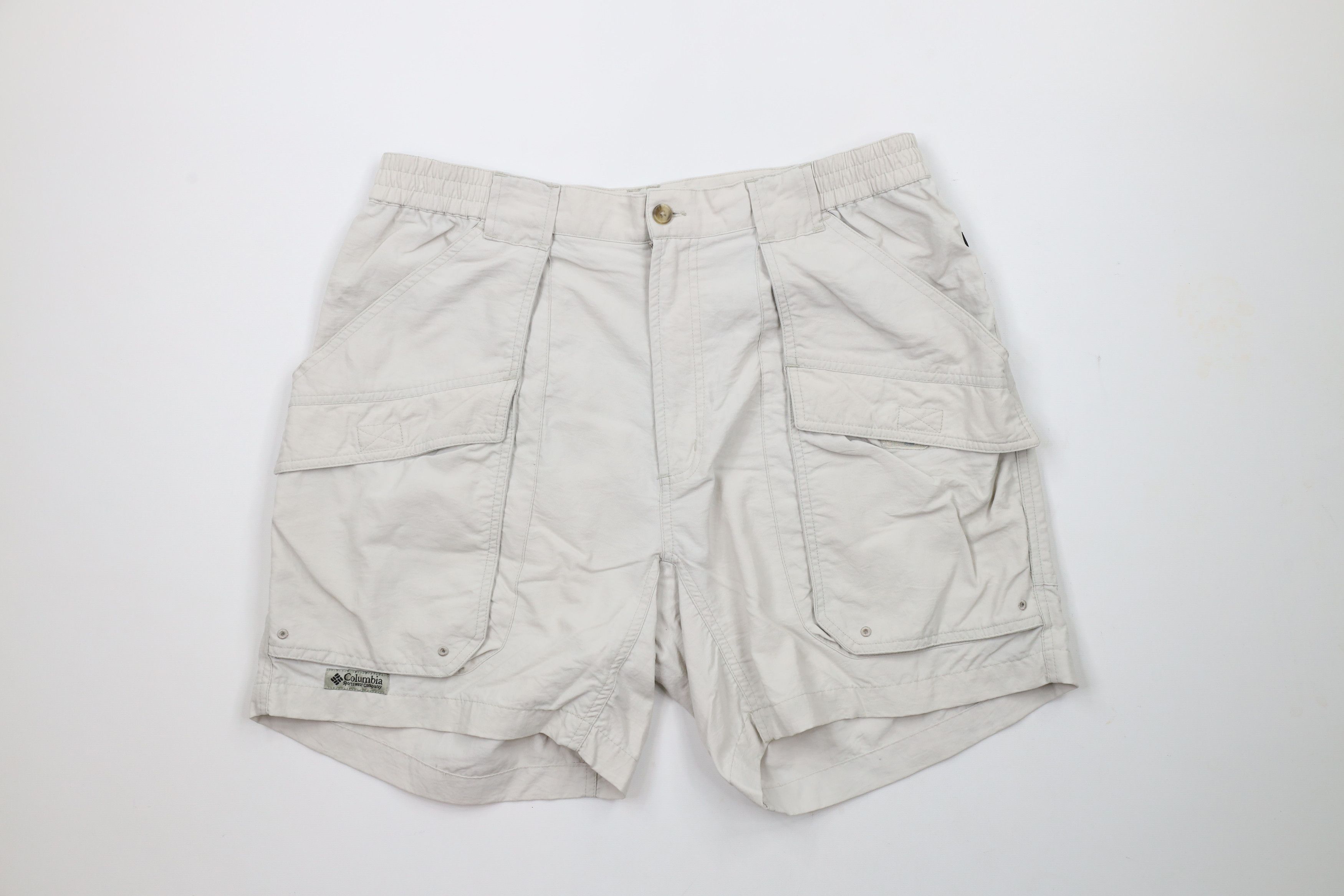 Columbia × Vintage Vintage 90s Columbia Above Knee Cargo Shorts Baggies Beige Size US 34 / EU 50 - 1 Thumbnail