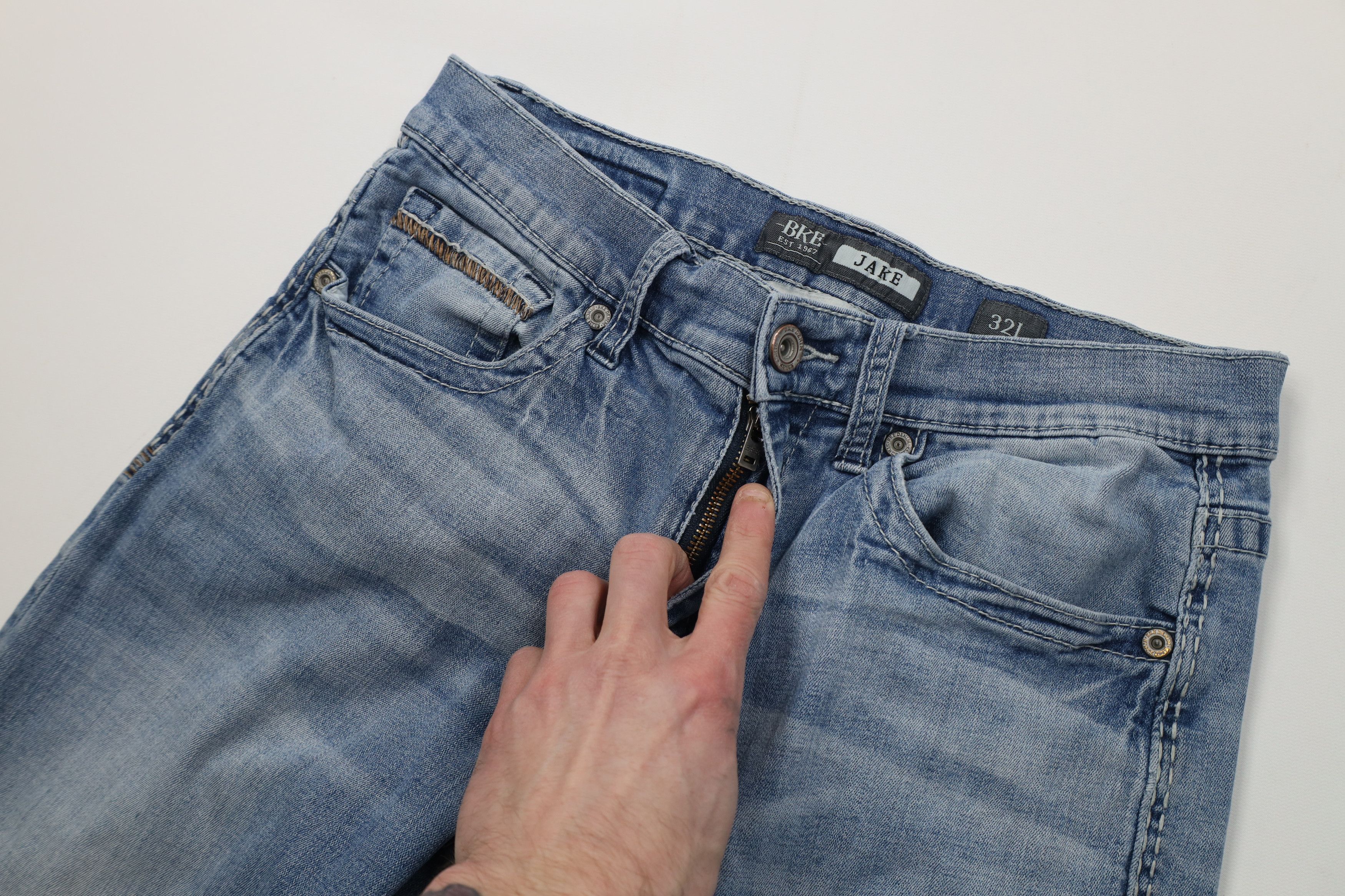 Vintage Buckle BKE Thick Stitch Jake Bootleg Denim Jeans Stretch Size US 32 / EU 48 - 9 Thumbnail