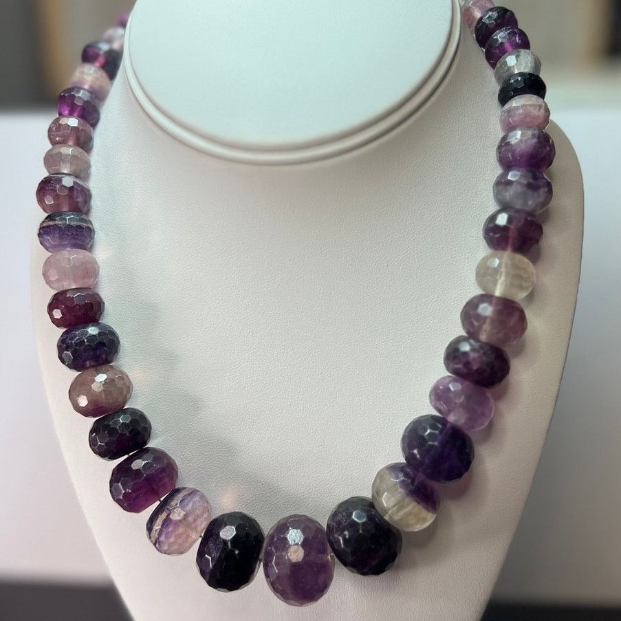 Other Fluorite faceted beaded statement necklace with 925 clasp Size ONE SIZE - 1 Thumbnail