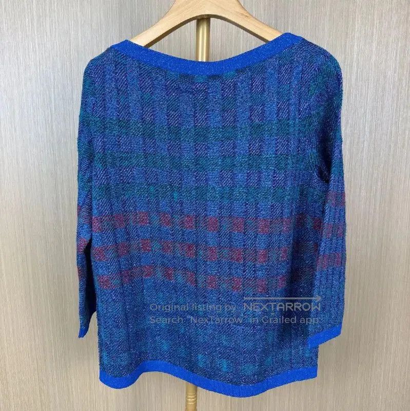Chanel Chanel Blue Silk Pullover Sweater . Size M / US 6-8 / IT 42-44 - 2 Thumbnail
