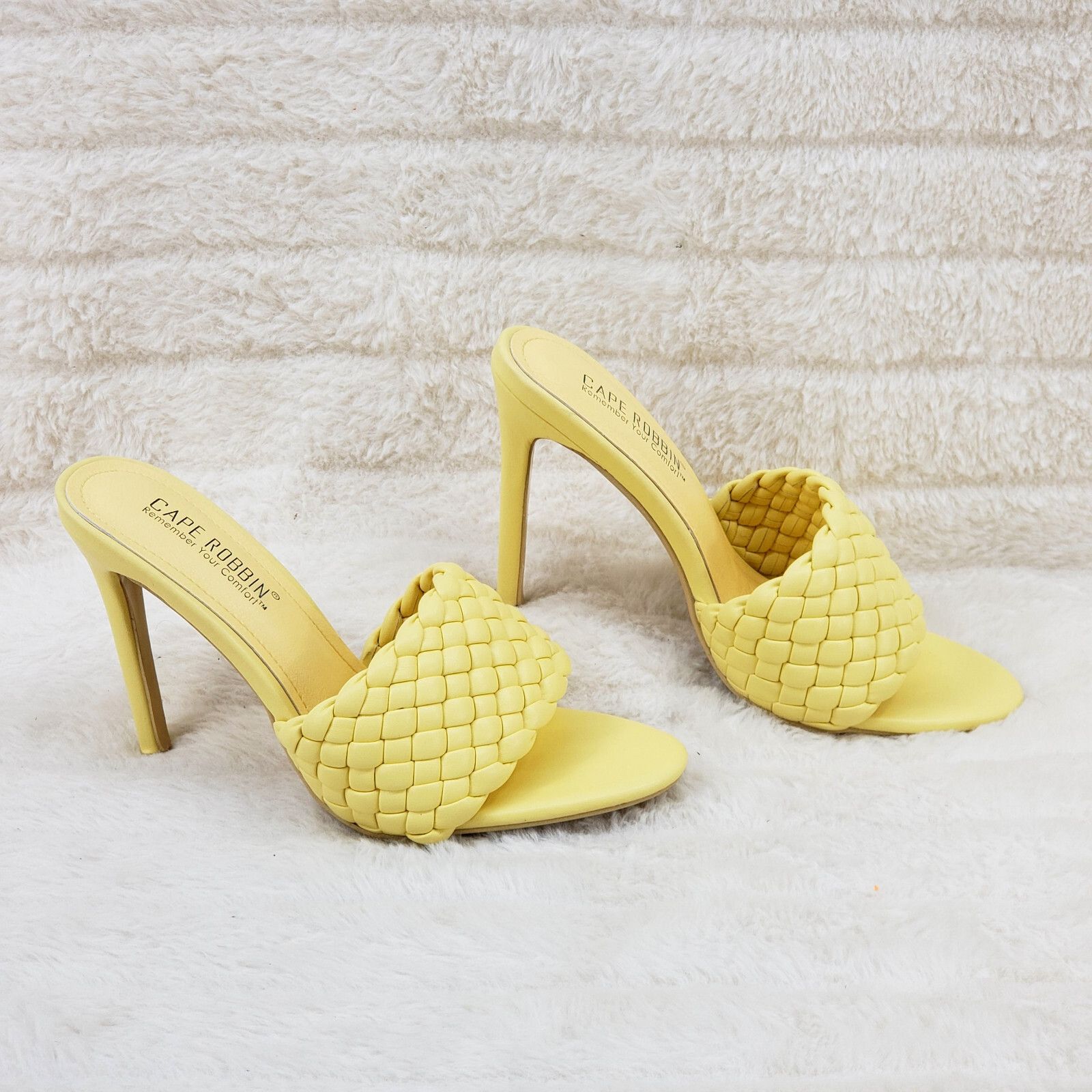 Other Anson Slip On Yellow Open Toe High Heel Clogs Mules Slides ( Size US 6.5 / IT 36.5 - 2 Thumbnail