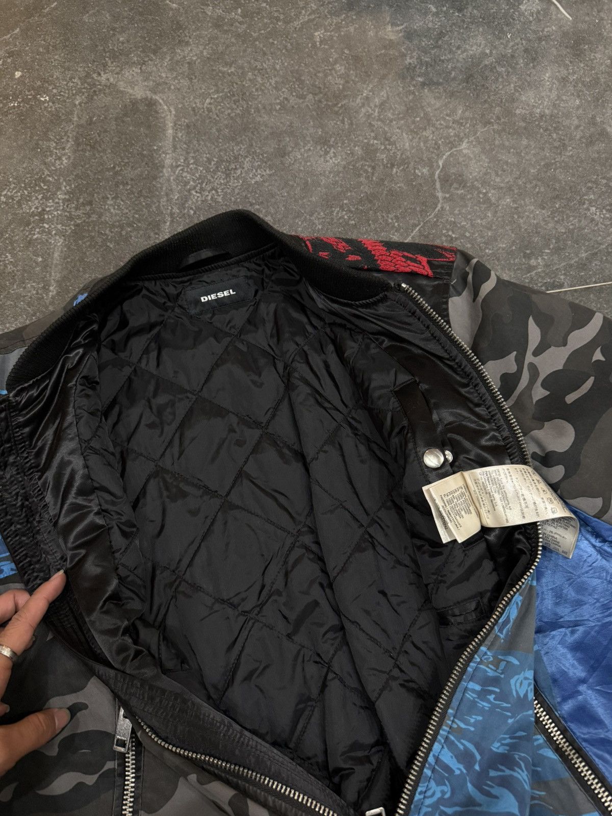 Diesel Very Rare Diesel Men Sukajan Skull Patchwork Zip-Up Size US L / EU 52-54 / 3 - 15 Thumbnail
