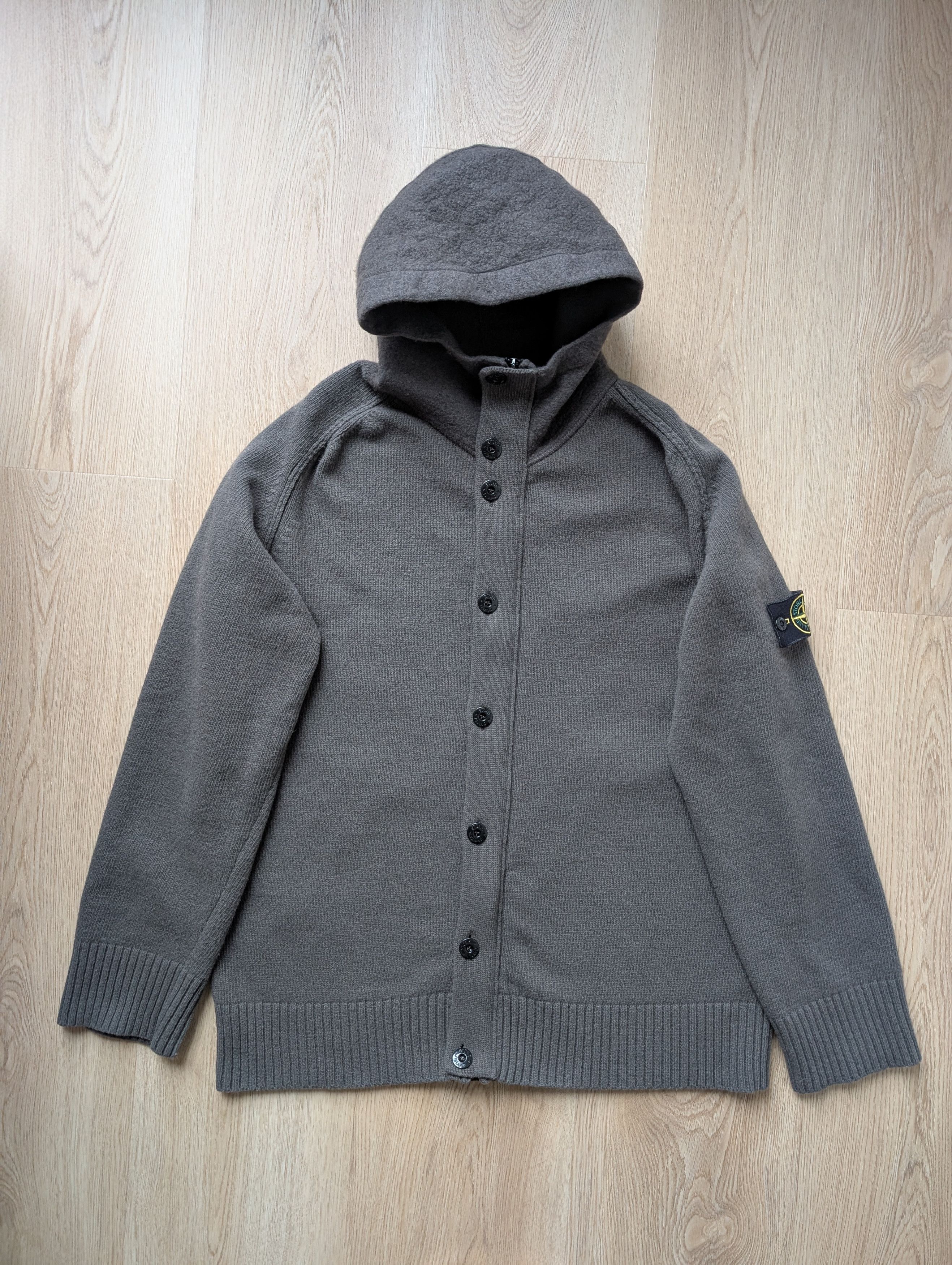 Stone Island Stone Island Zip Up Button Wool Hooded Sweater Cardigan Size US XXL / EU 58 / 5 - 1 Thumbnail