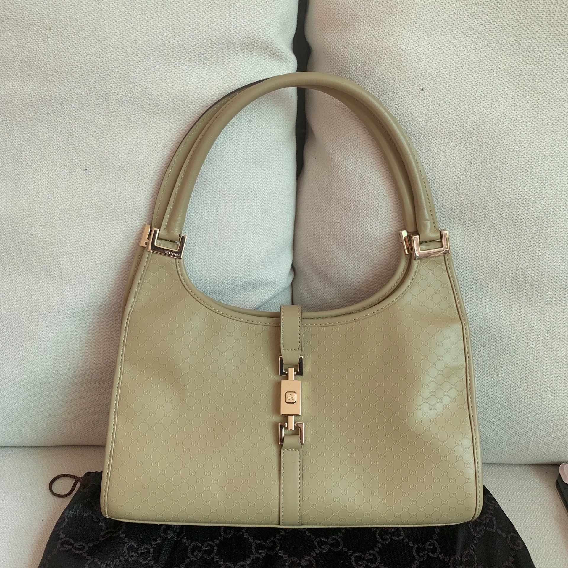 Gucci Gucci Vintage Embossed Taupe Armpit Bag Size ONE SIZE - 1 Thumbnail