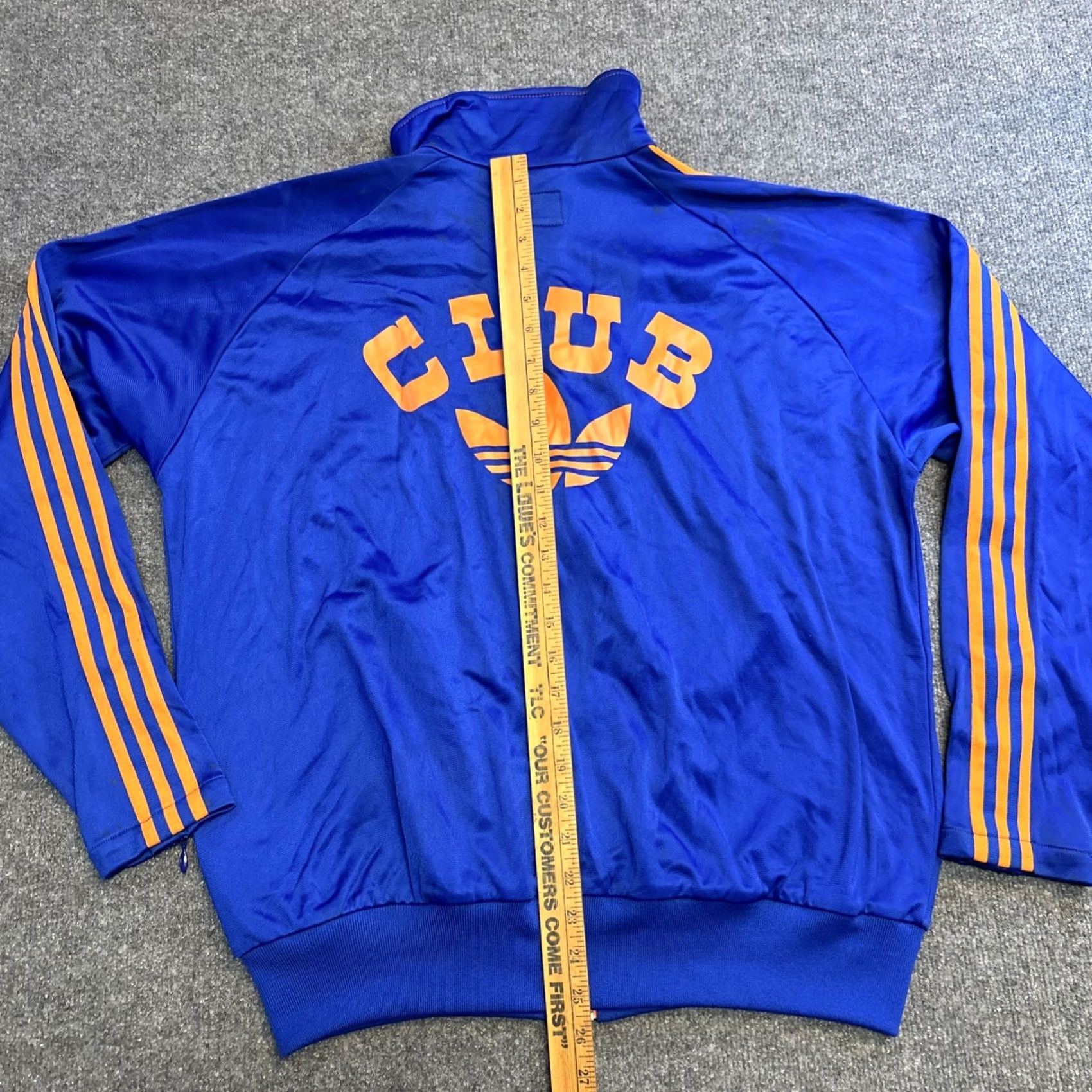 Adidas VINTAGE Adidas Sport Club Trefoil Full Zip Tracksuit Jacket And Pants Mens Large Blue Polyester Striped Size 42R - 5 Thumbnail