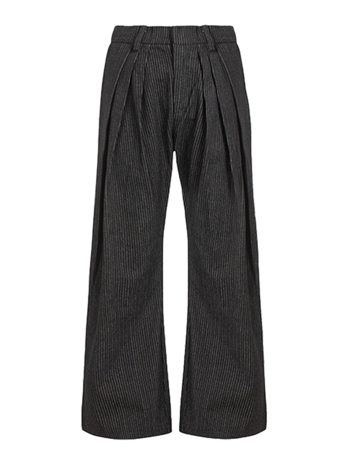 Vintage Black Wide Leg Pleated Casual Pants, Relaxed Fit Trousers Size US 32 / EU 48 - 4 Thumbnail