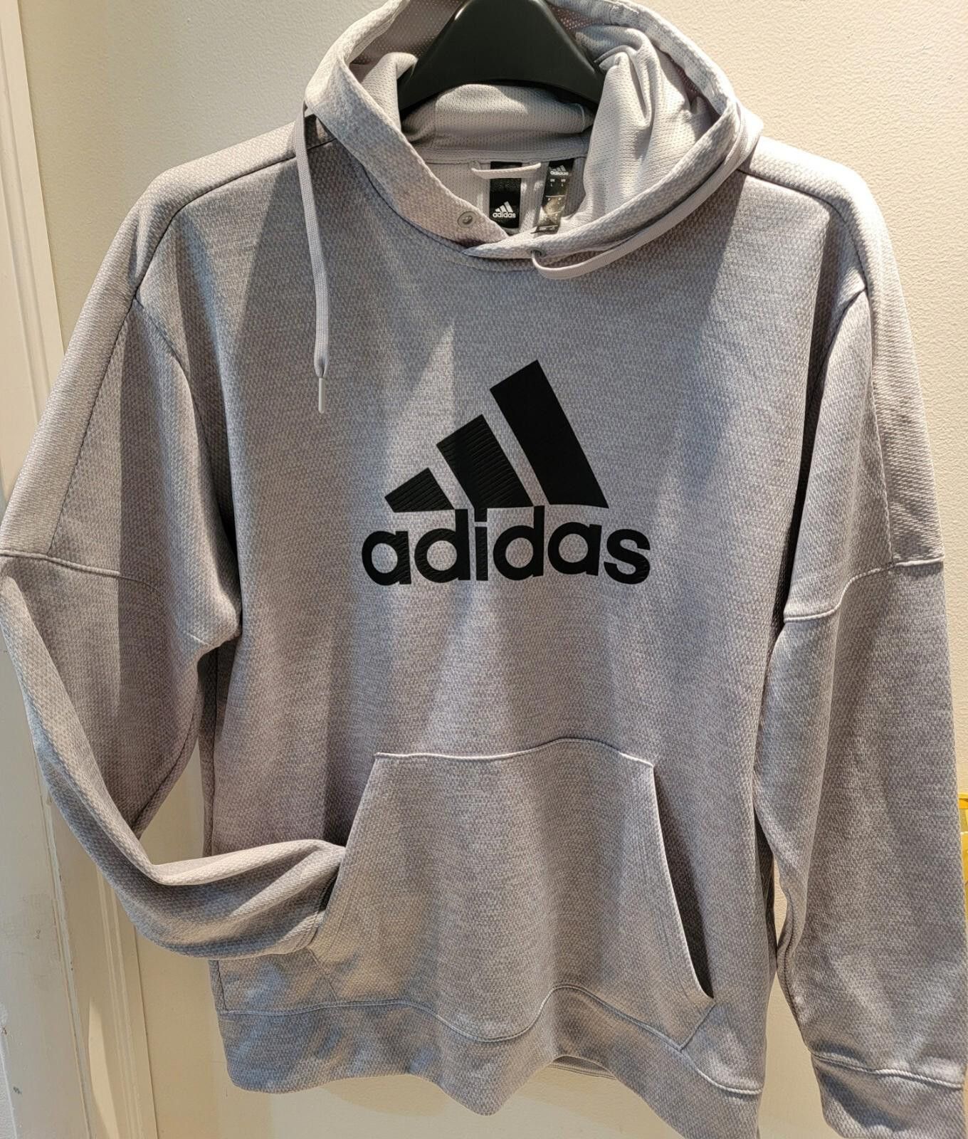 Adidas Adidas Mens Pullover Hoodie Sweater Light Gray Black Size L Size US L / EU 52-54 / 3 - 2 Thumbnail