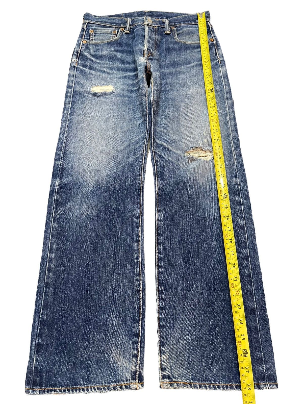 Levi's Vintage Levis 501 Blue Faded Wash Distress Style Loose Jeans Size US 29 - 14 Thumbnail