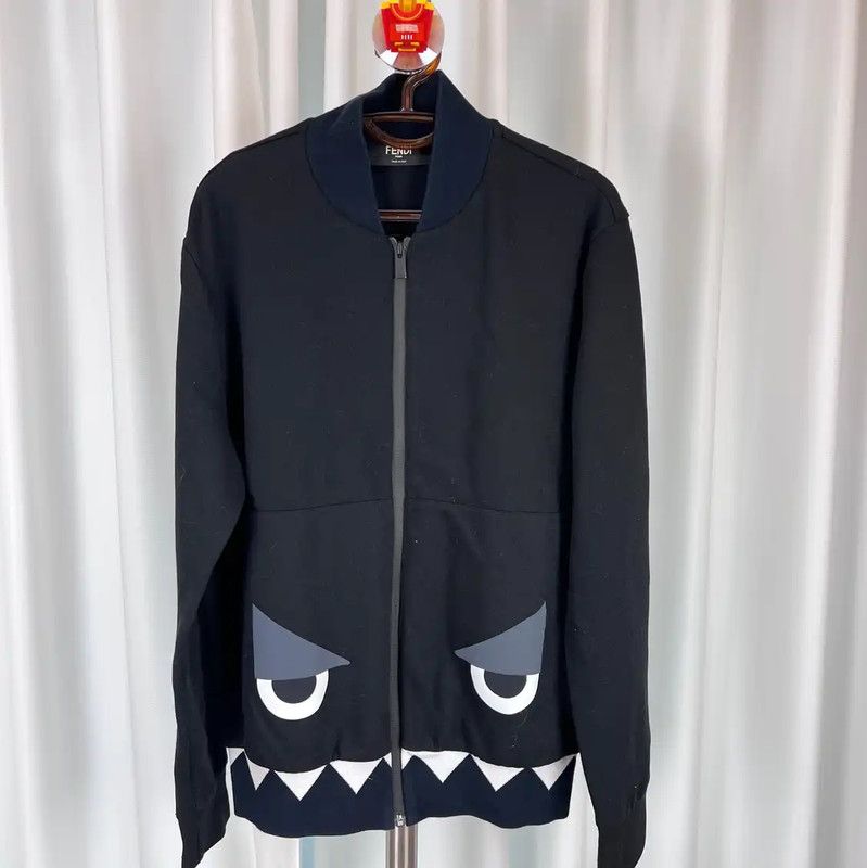 Fendi Fendi Black Cotton Men's Oversized Jacket 0089 Size US XL / EU 56 / 4 - 1 Thumbnail