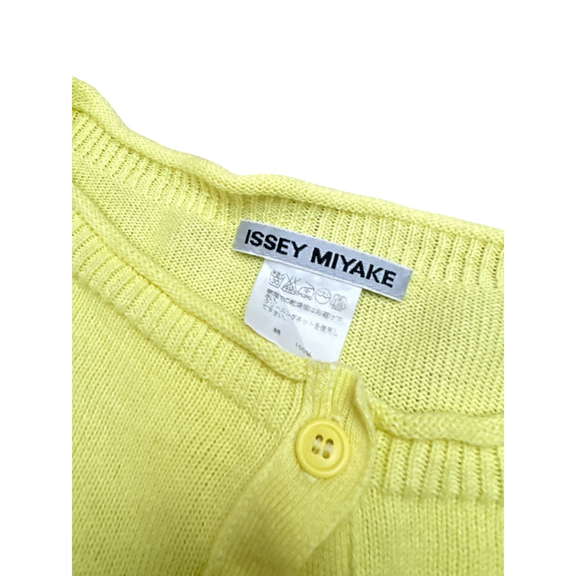 Issey Miyake Light Yellow Cotton Cardigan Size M / US 6-8 / IT 42-44 - 3 Thumbnail