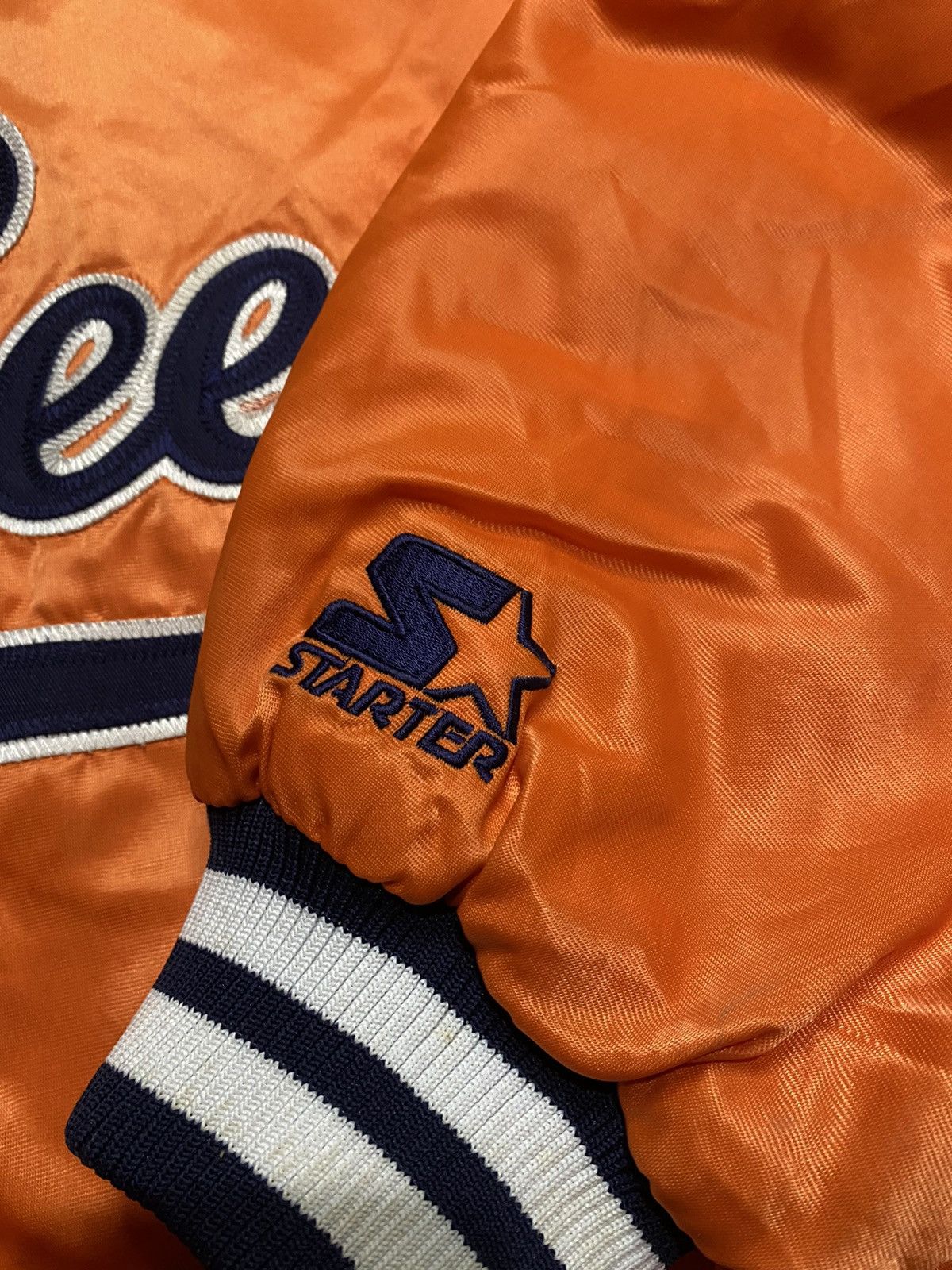 Vintage VINTAGE 90’S STARTER NEW YORK YANKEES SATIN JACKET ORANGE Size US XXL / EU 58 / 5 - 7 Thumbnail