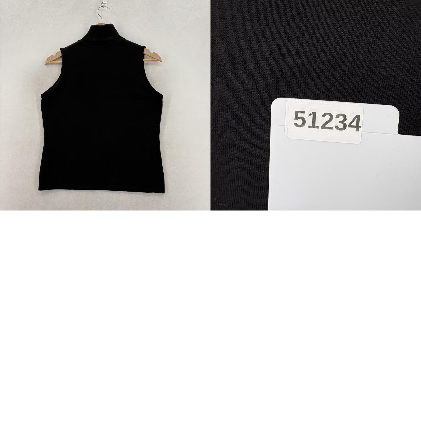 Vintage Kate Hill Sweater Vest Womens PL Black 100% Merino Wool Turtleneck Italy NWT Size L / US 10 / IT 46 - 9 Thumbnail