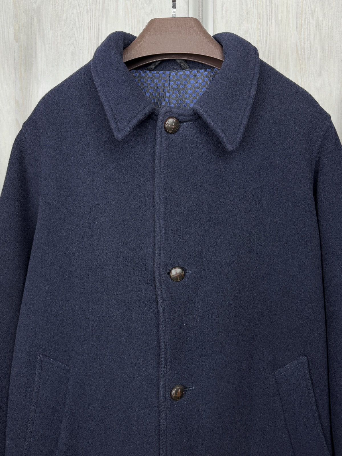 Doppiaa Doppiaa Aamsterdam navy blue woo heavyweight elegant coat Size US L / EU 52-54 / 3 - 3 Thumbnail