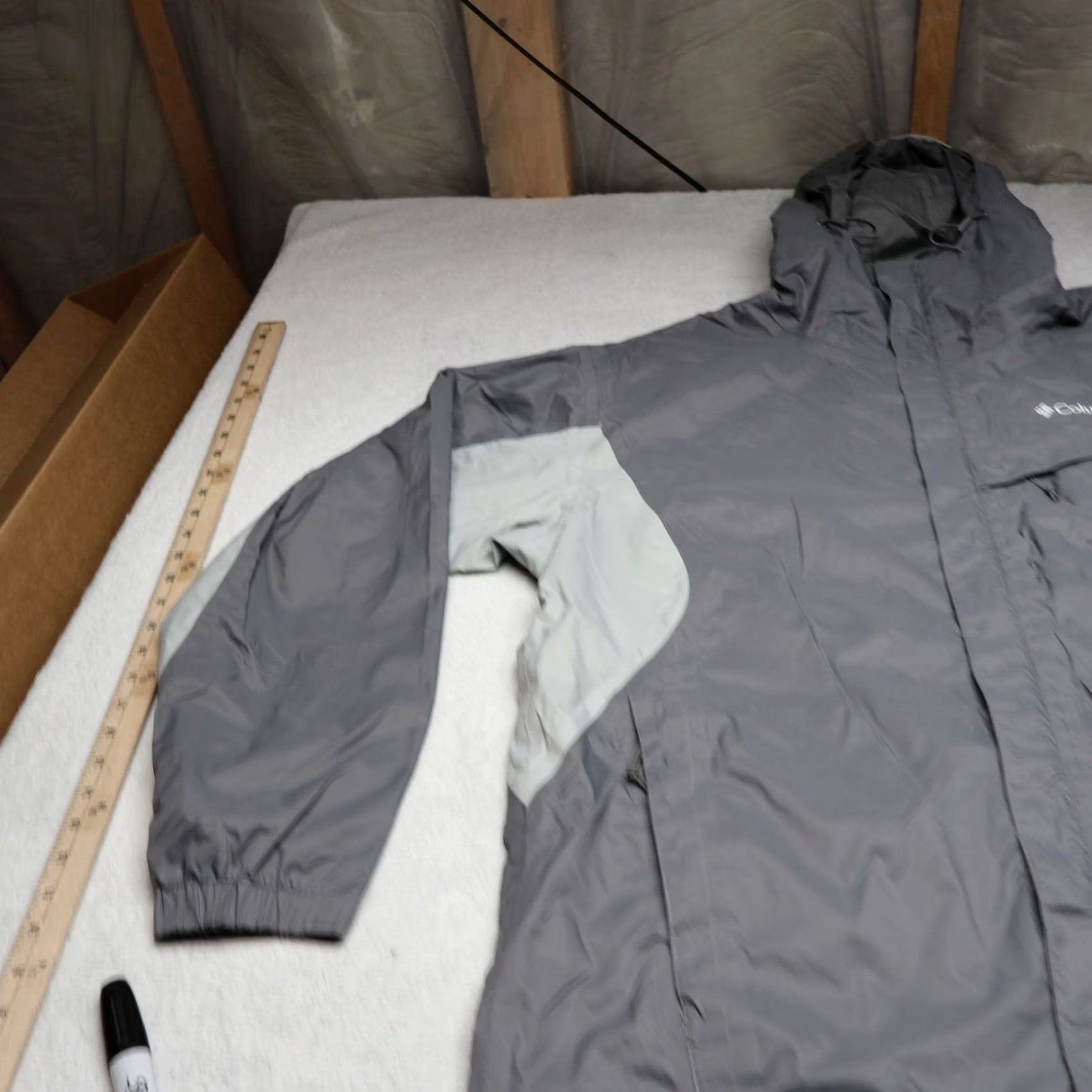 Rains Columbia Jacket Mens Large Gray Hooded Waterproof Full Zip Wind Rain Outdoor Size US L / EU 52-54 / 3 - 2 Thumbnail