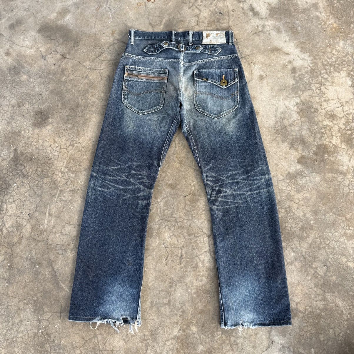 Lee W32x31.5 Vintage Lee Cowboy Twist Leg Ripped Denim Jean Pant Size US 32 / EU 48 - 10 Thumbnail