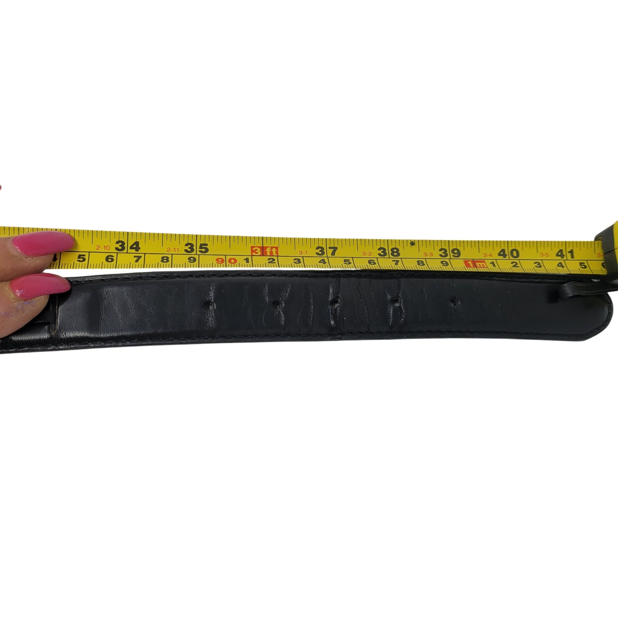 Vintage Vintage 80s Black Oil Tanned Cowhide Leather Belt 38 Woven S Size 38 - 7 Thumbnail