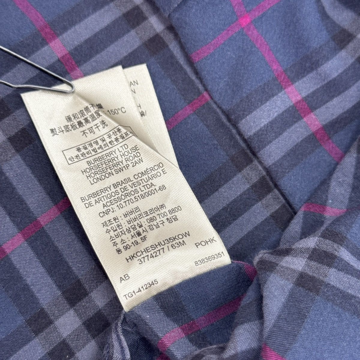 Burberry Burberry Brit Nova Check Blue Button Shirt Long Sleeve Size US XL / EU 56 / 4 - 16 Thumbnail