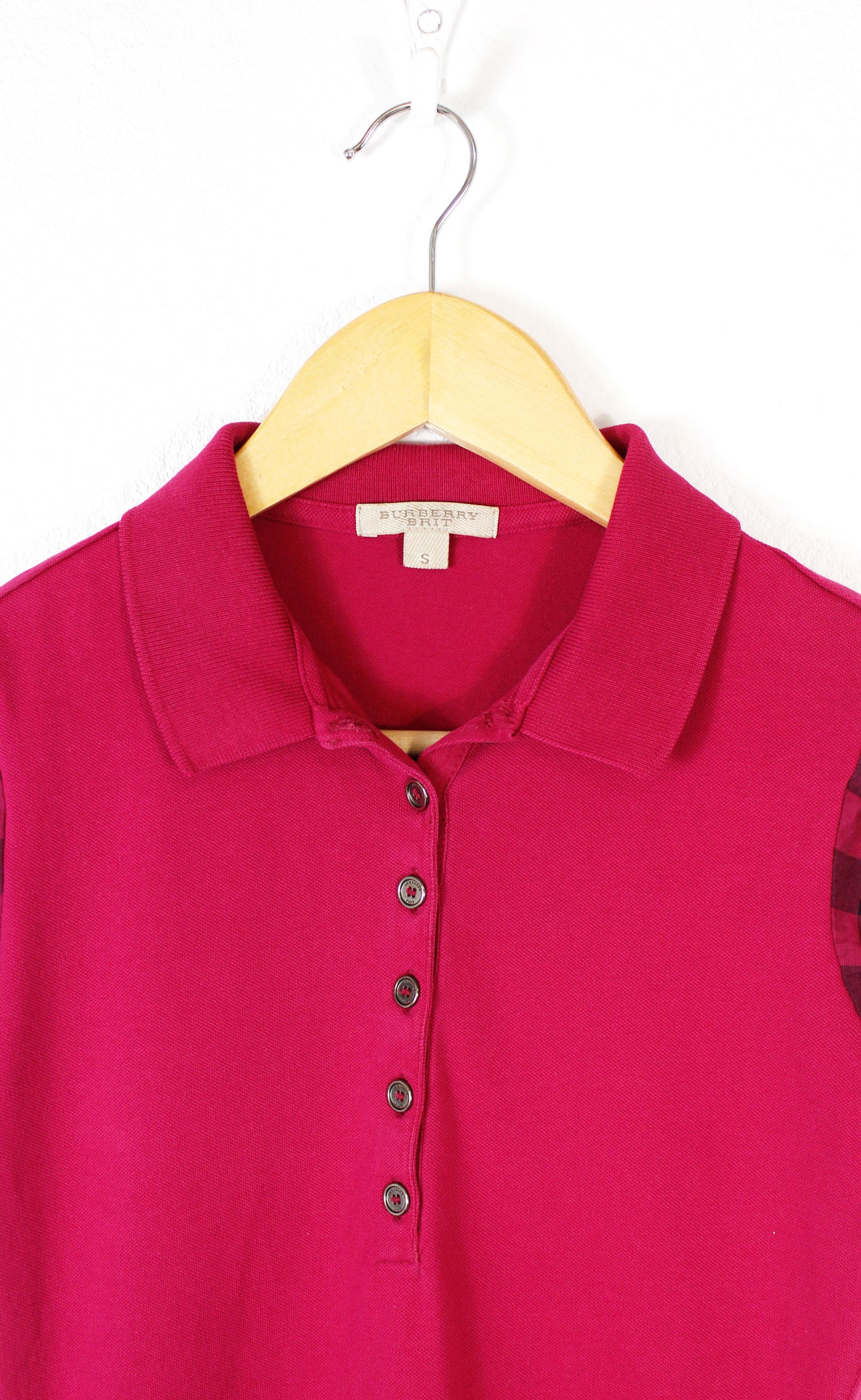 Burberry Burberry Brit Sleeve Nova Check Pink Polo Shirt Y2K Size S / US 4 / IT 40 - 2 Thumbnail