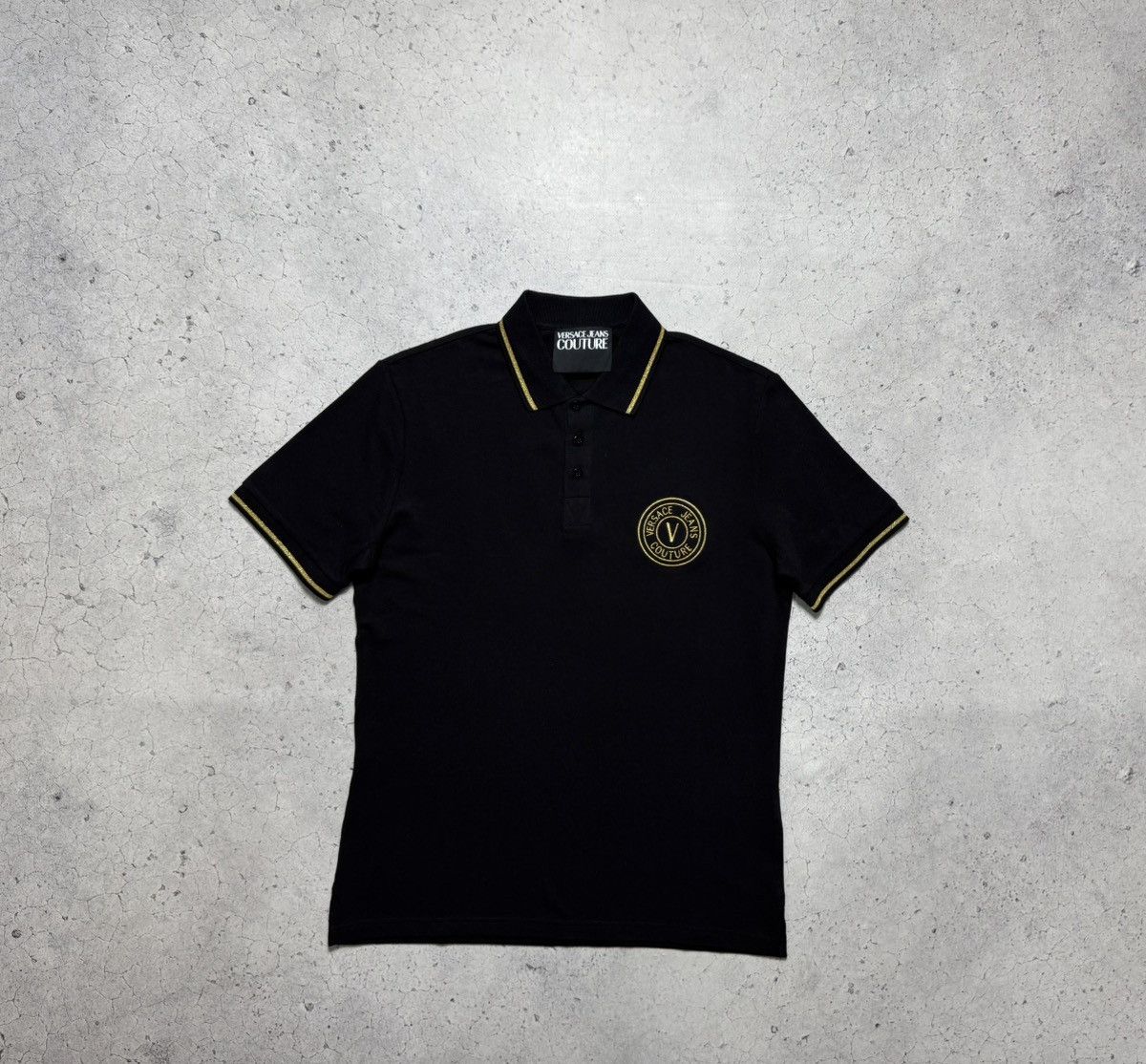 Versace Jeans Couture Versace Jeans Couture Luxury Black Polo Shirt Size M Size US M / EU 48-50 / 2 - 1 Thumbnail