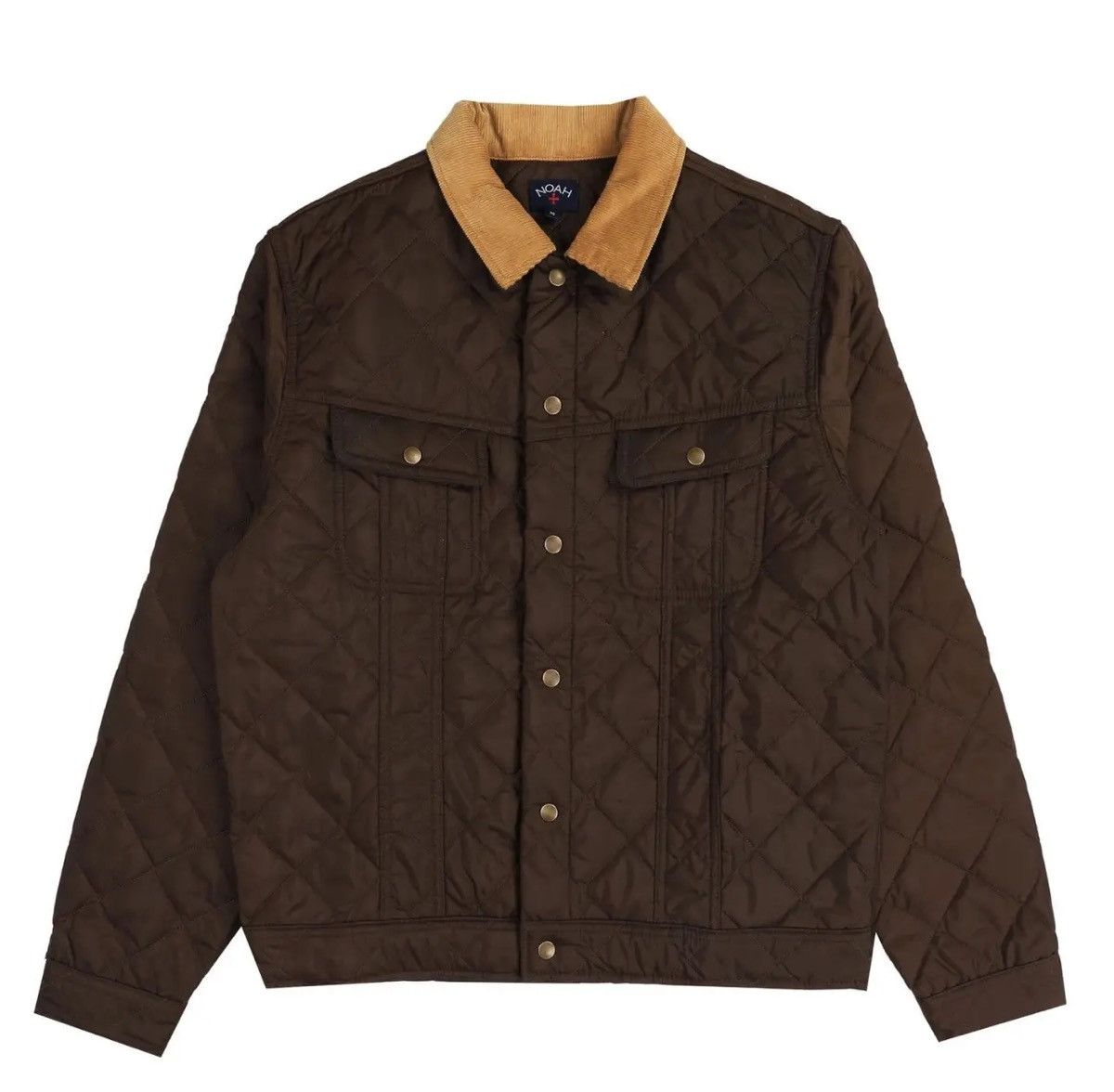 Noah Noah NYC Quilted Trucker Jacket Brown Size US M / EU 48-50 / 2 - 2 Thumbnail