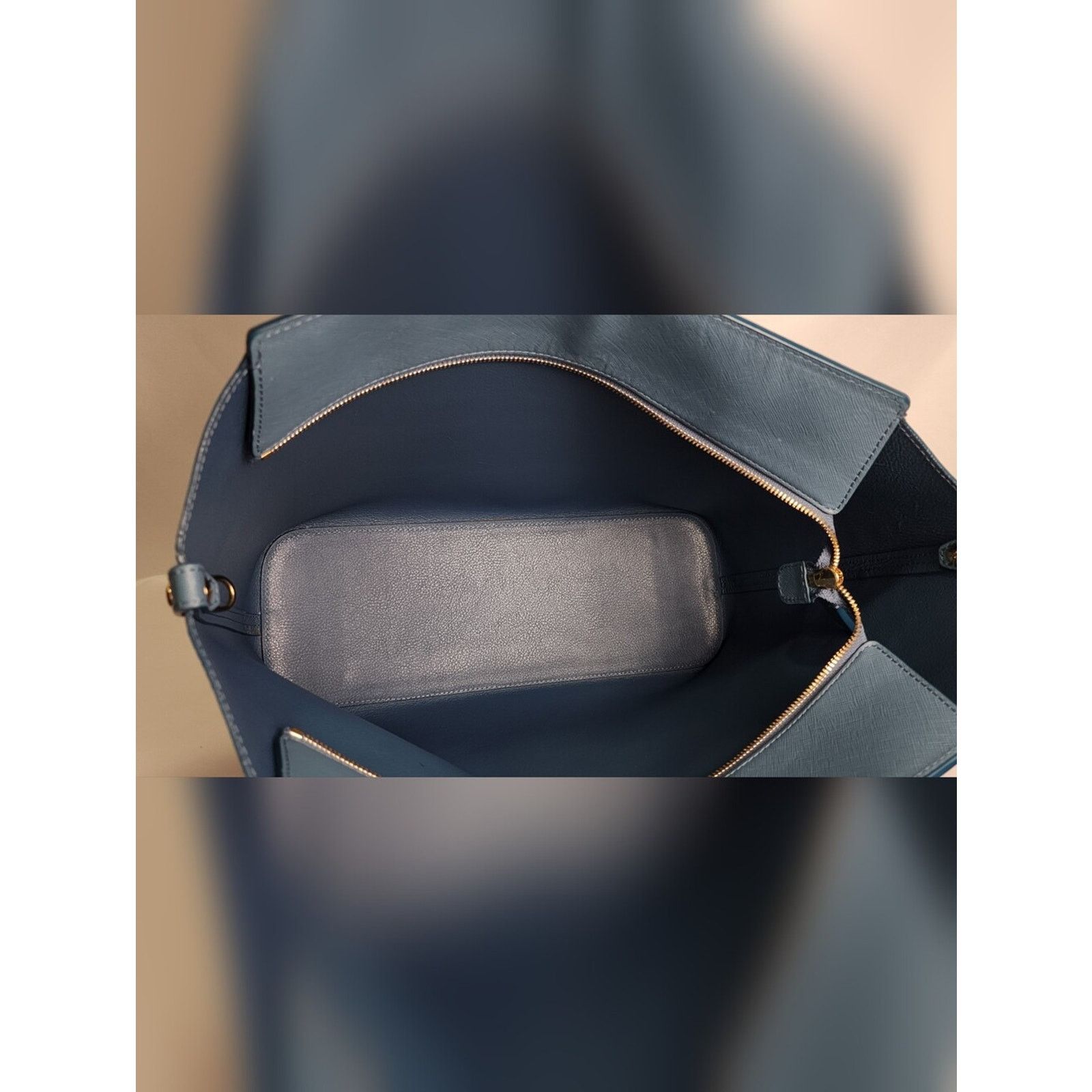 MCM Blue MCM Saffiano Leather Shopper Tote Bag Detachable Pouch Size ONE SIZE - 9 Thumbnail