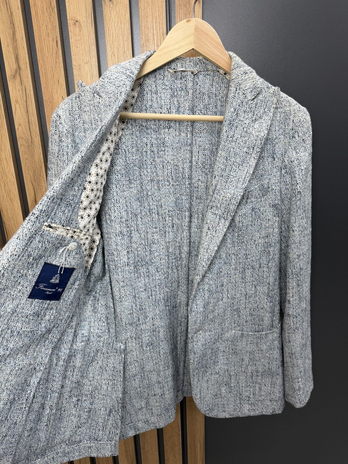 Finamore Finamore Napoli Textured Cotton Blazer Size 48 Size 38R - 8 Thumbnail