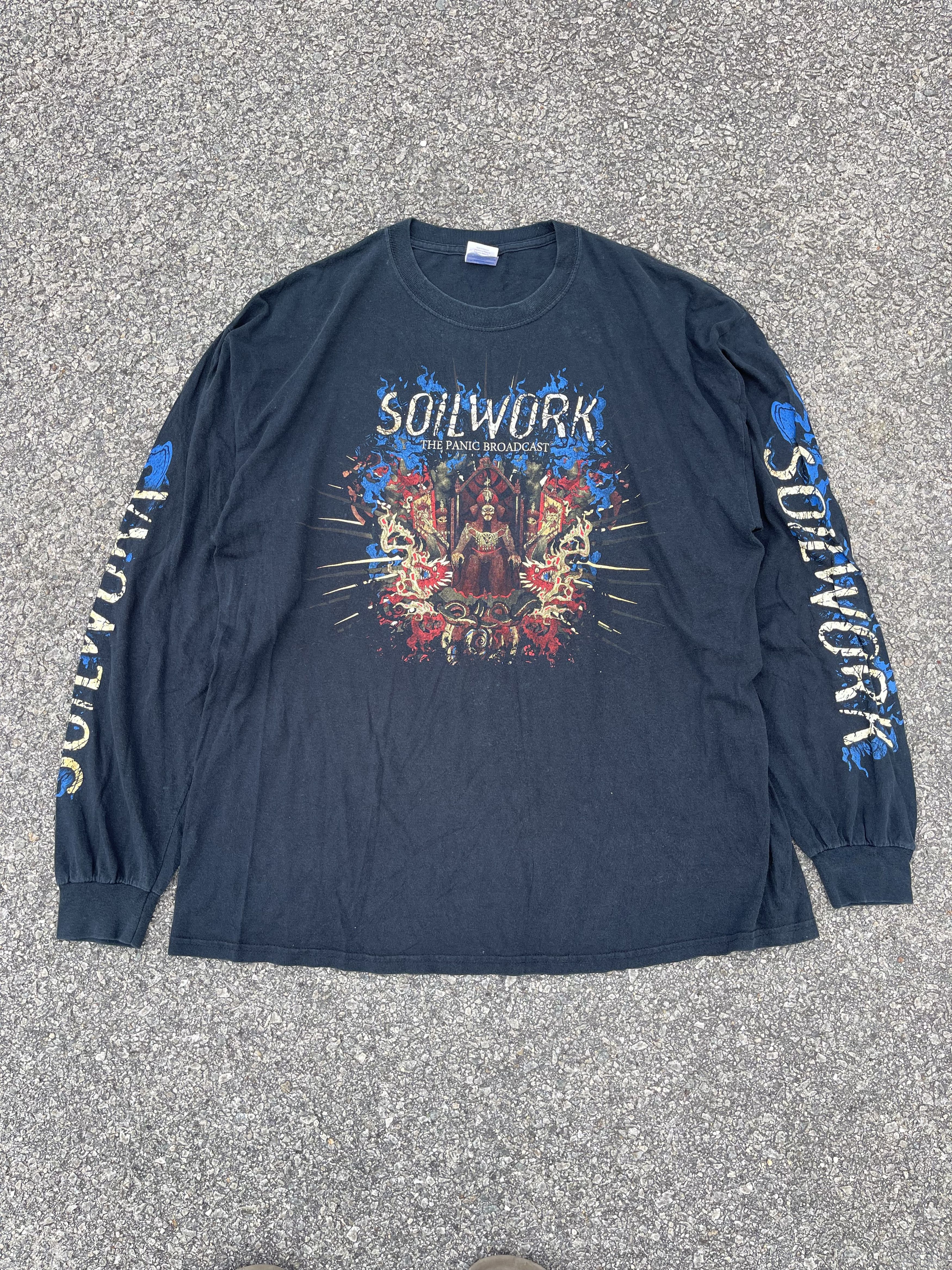 Band Tees × Gildan × Vintage Vintage y2k Soilwork “The Panic Broadcast” Long Sleeve Tee Size US XL / EU 56 / 4 - 5 Thumbnail