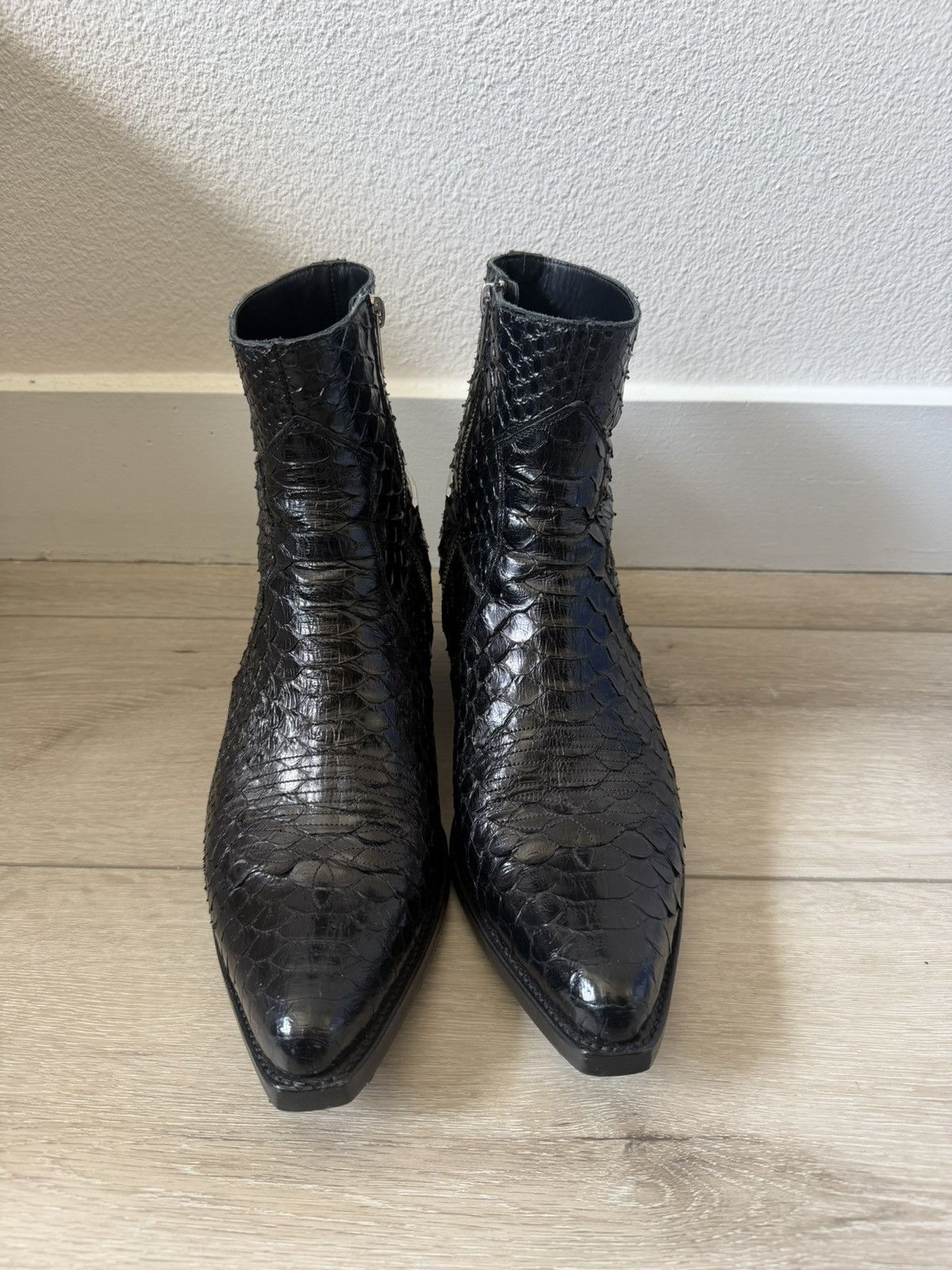 Celine SS20 Shiny Python Berlin Calvary 60mm Boots 42 Size US 9 / EU 42 - 2 Thumbnail