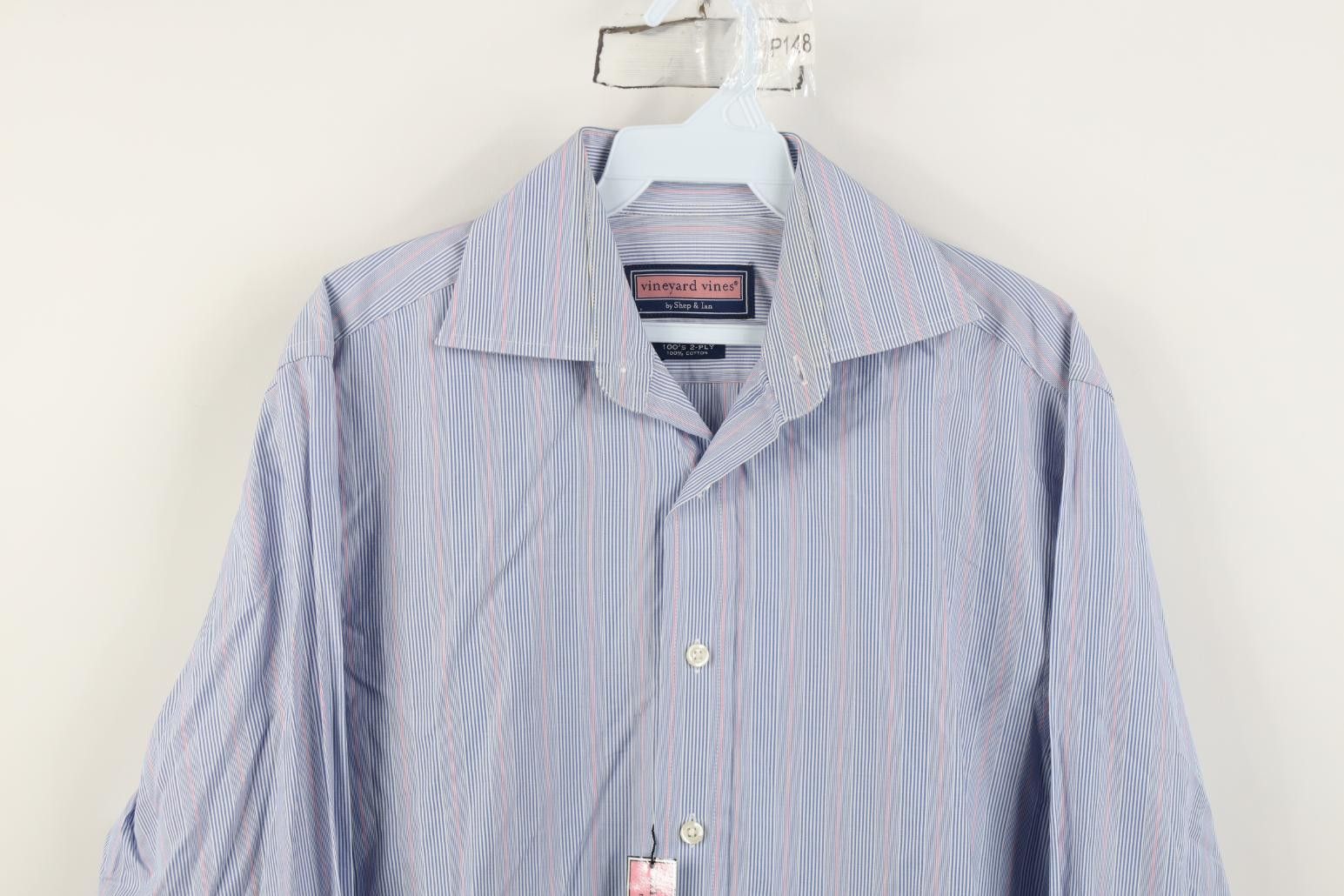 Vineyard Vines New Vineyard Vines Striped French Cuff Collared Button Shirt Size US M / EU 48-50 / 2 - 2 Thumbnail