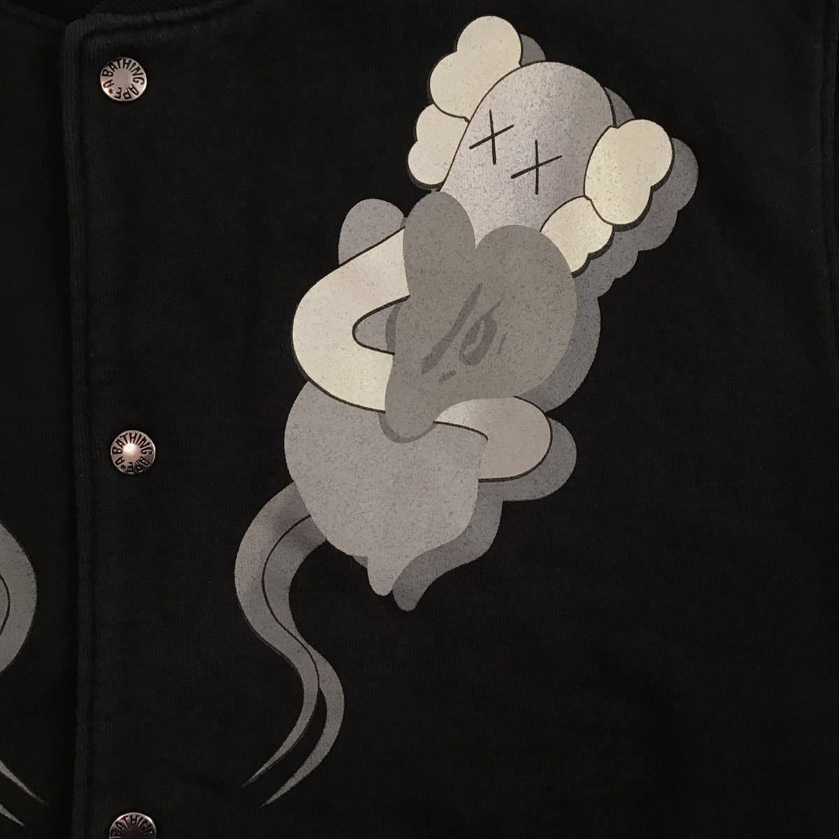 KAWS x BAPE STA Full Zip Varsity Jacket Black L