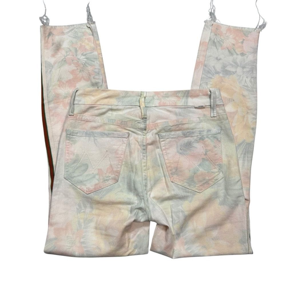 MOTHER MOTHER The Looker Ankle Fray Floral Racer Jeans Size 25 Size 25" / US 0 / IT 36 - 4 Thumbnail