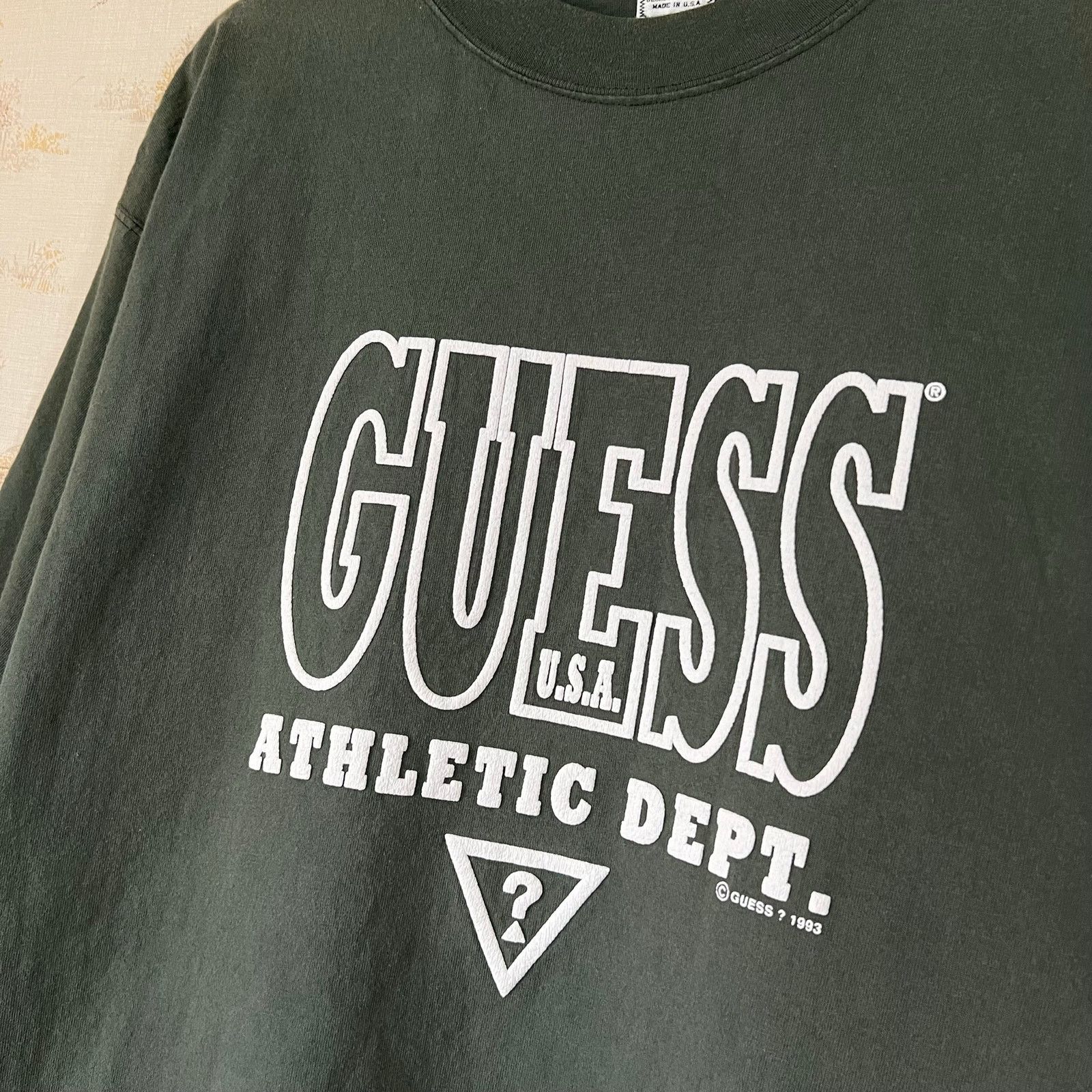 Guess Vintage 90s Guess Georges Marciano T-Shirt | Sage Green | XL Size US XL / EU 56 / 4 - 3 Thumbnail