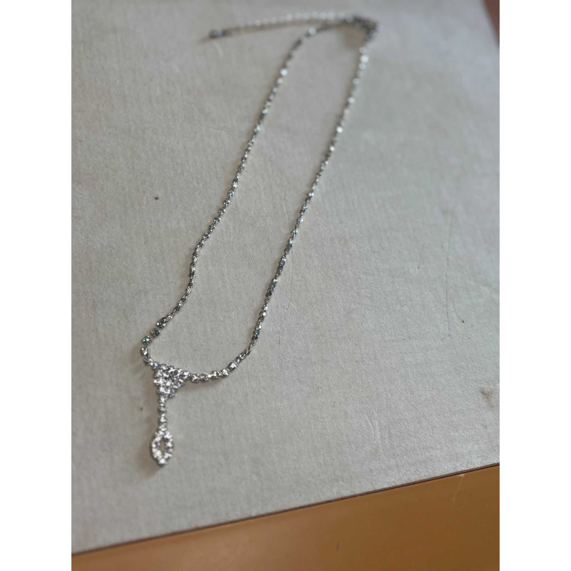 Other Rhinestone Pendant Necklace With Adjustable Chain - Elegant Size ONE SIZE - 3 Thumbnail