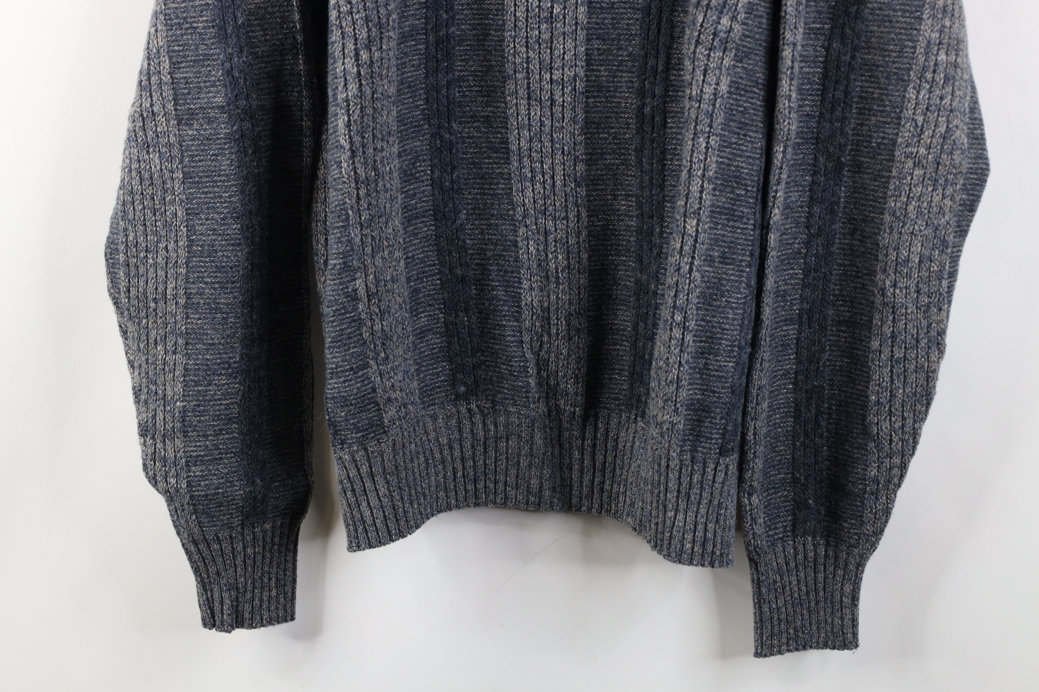 Vintage Vintage 70s Streetwear Ribbed Knit V-Neck Sweater Blue USA Size US XXL / EU 58 / 5 - 3 Thumbnail