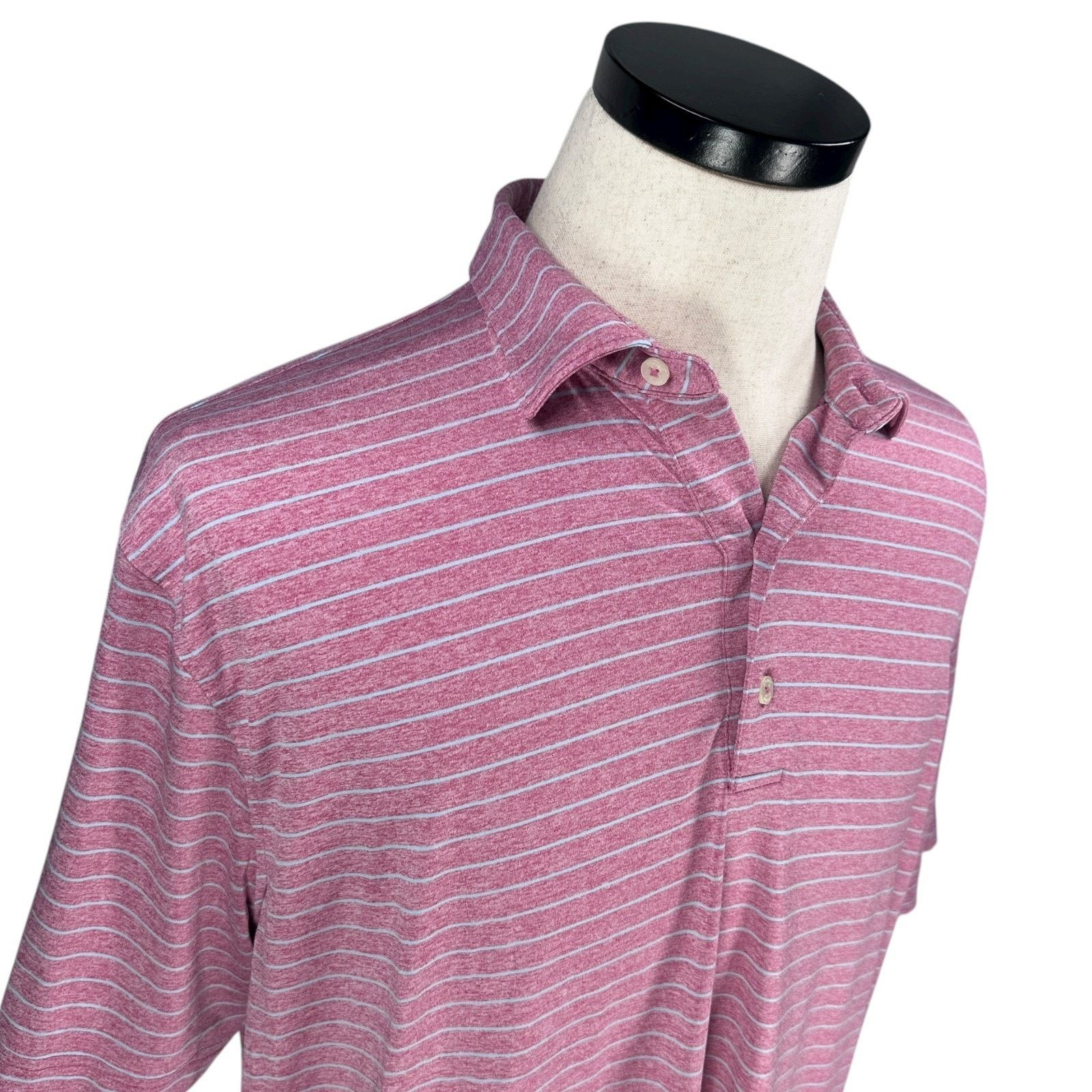 Other Johnnie-O Polo Shirt Mens XL Pink Blue Striped Golf Pullover Size US XL / EU 56 / 4 - 3 Thumbnail