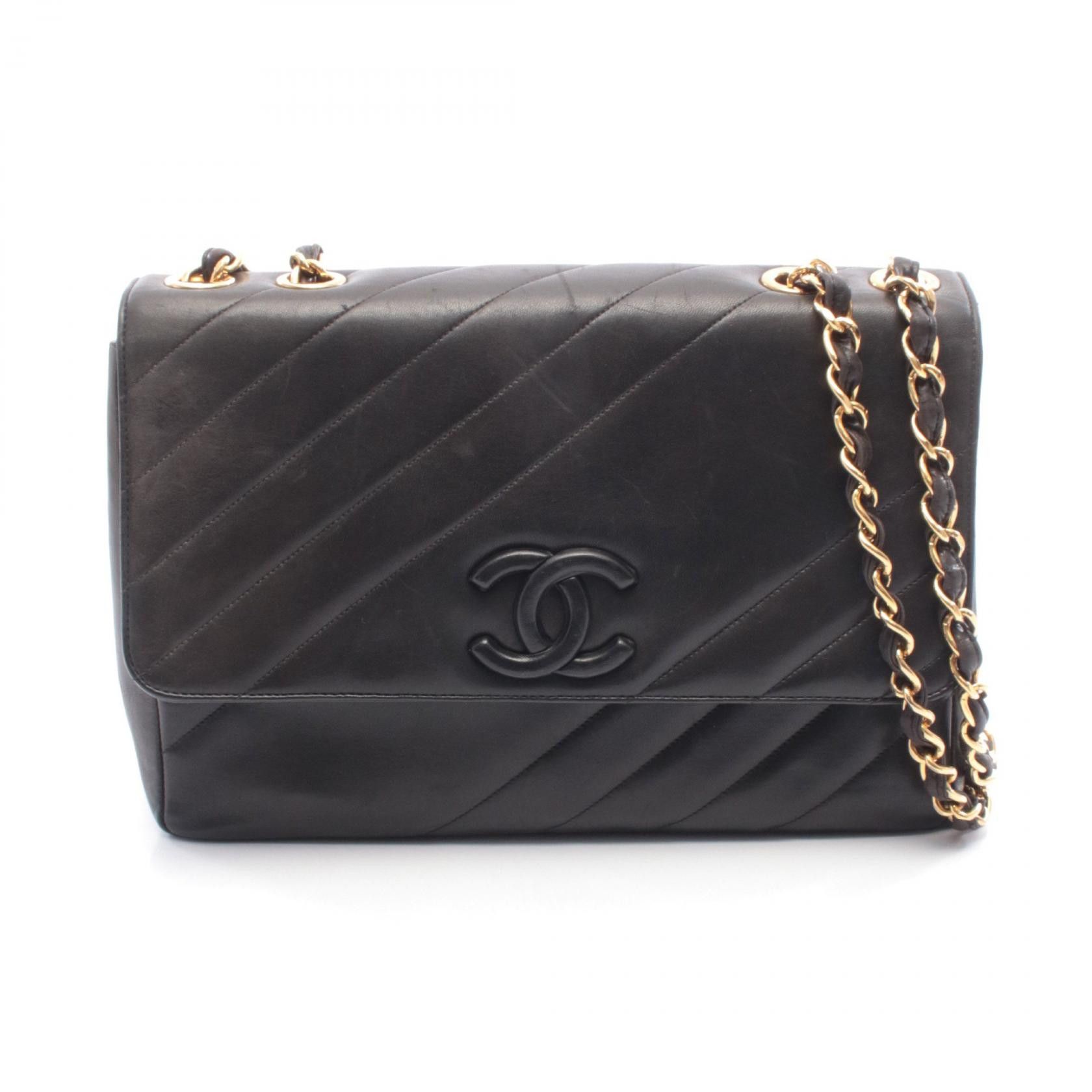 Chanel Chanel CHANEL Bias Stitch Coco Mark Lambskin Shoulder Bag Leather Shoulder Bag DUTY FREE for USA Size ONE SIZE - 1 Thumbnail