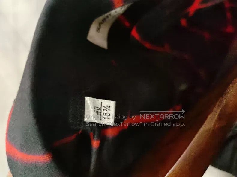 Saint Laurent Paris Saint Laurent Paris Black and Red Cross-Textured Shirt i Size US XXS / EU 40 - 4 Thumbnail