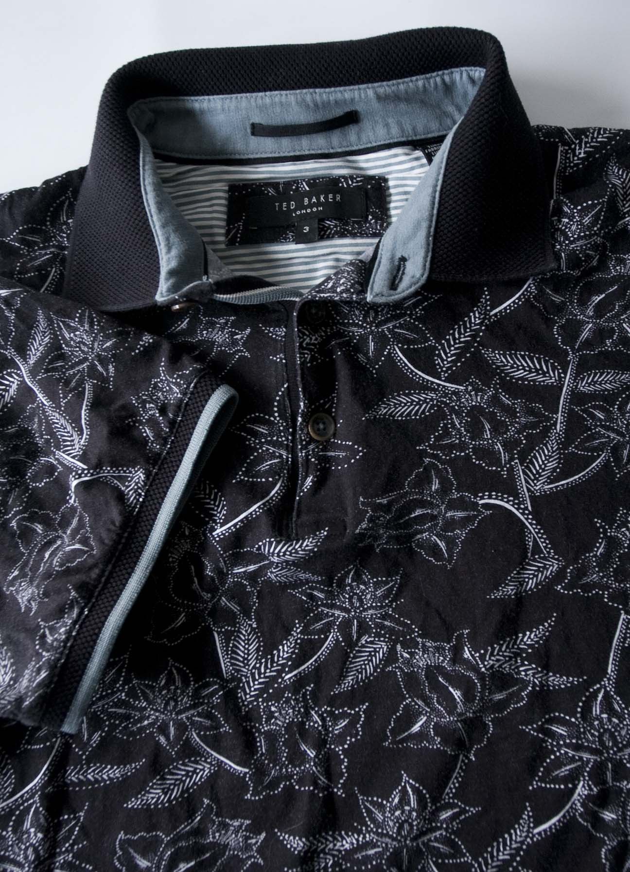 Ted Baker Ted Baker Polo Shirt Floral Size 3/M Black /White Size US M / EU 48-50 / 2 - 1 Thumbnail